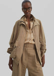 Breya Linen Fluid Jacket - Camel