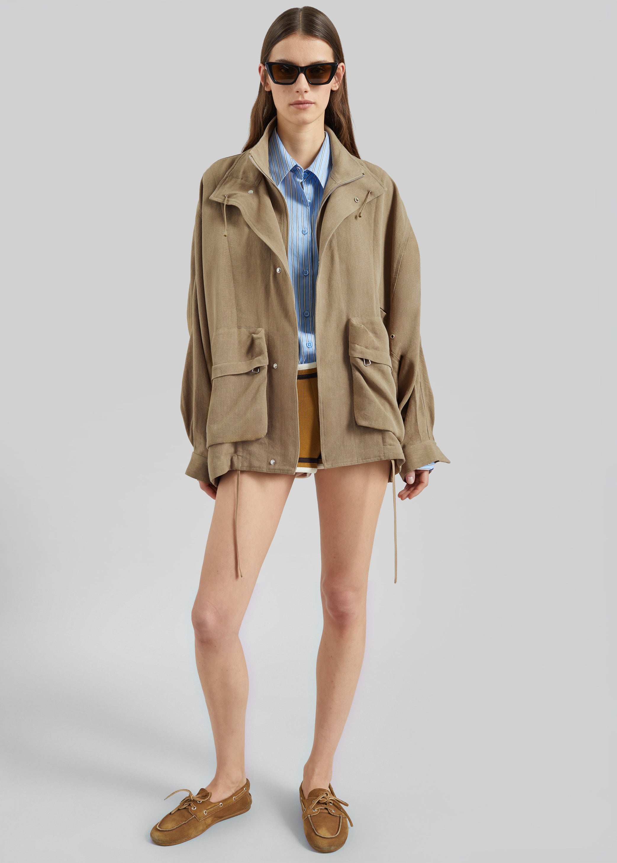 Shop the look image for Breya Linen Fluid Jacket - Camel