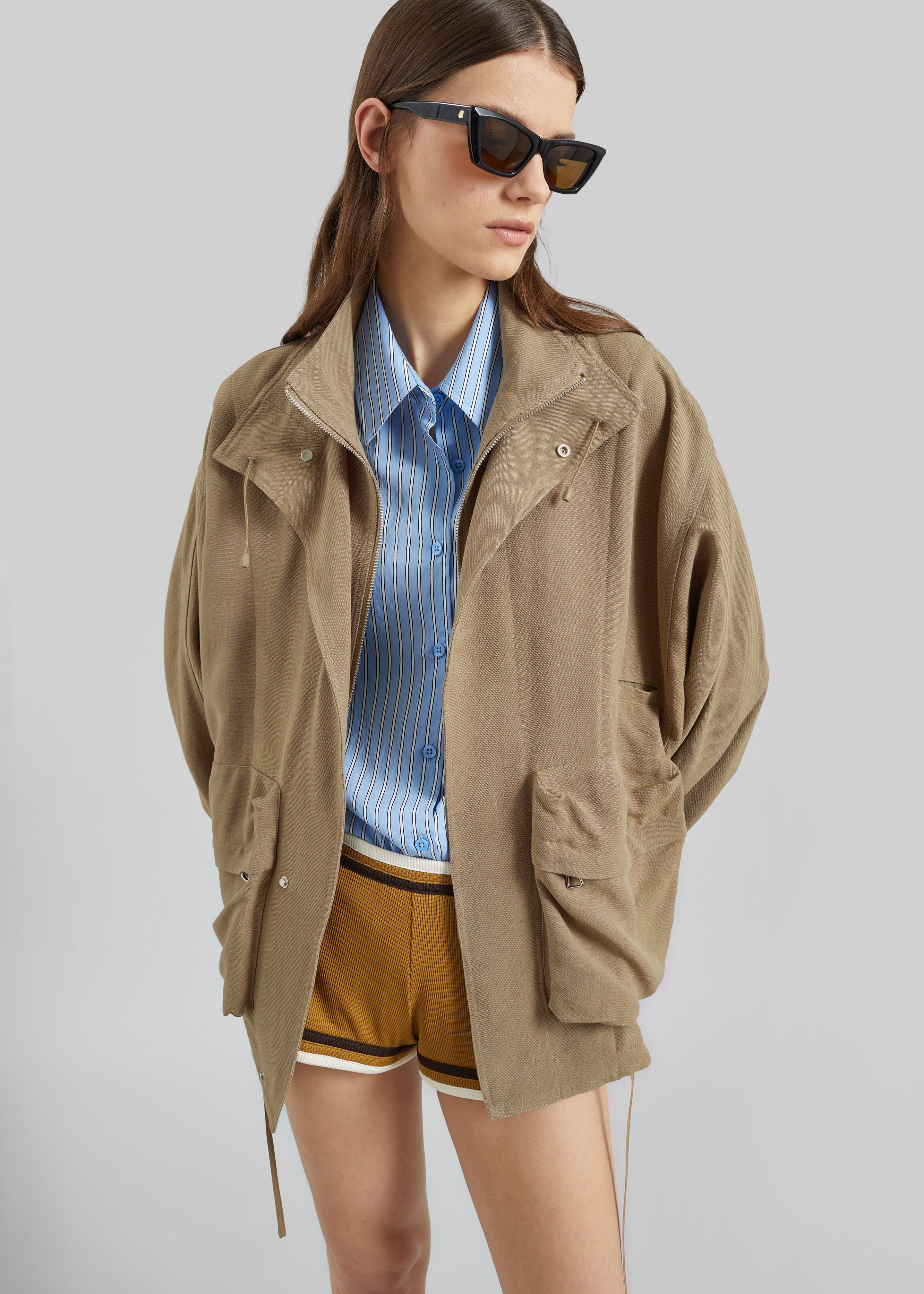 Breya Linen Fluid Jacket - Camel – The Frankie Shop