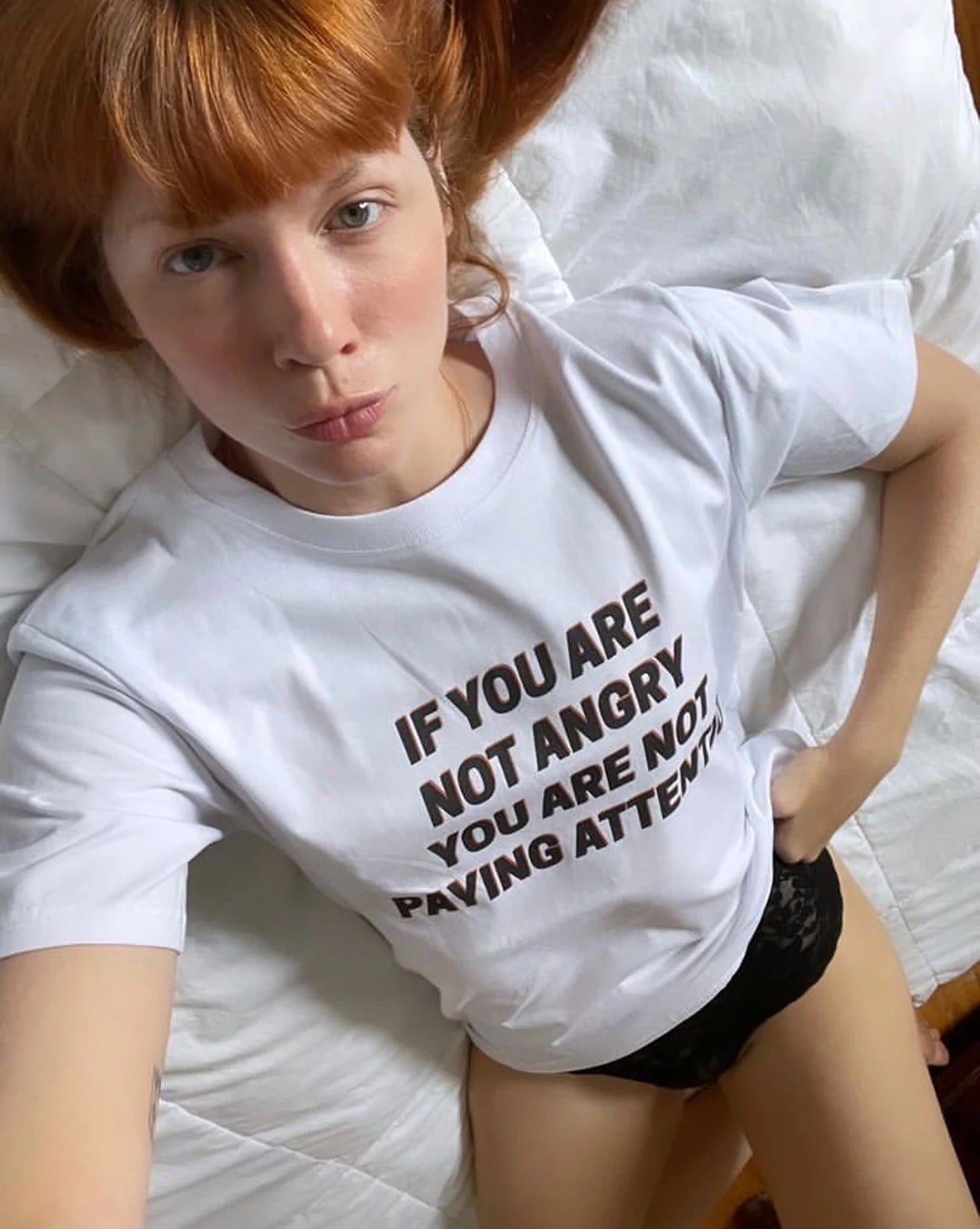 @breeze_lance wearing The Frankie Shop x Jeanne Friot if you t-shirt. 