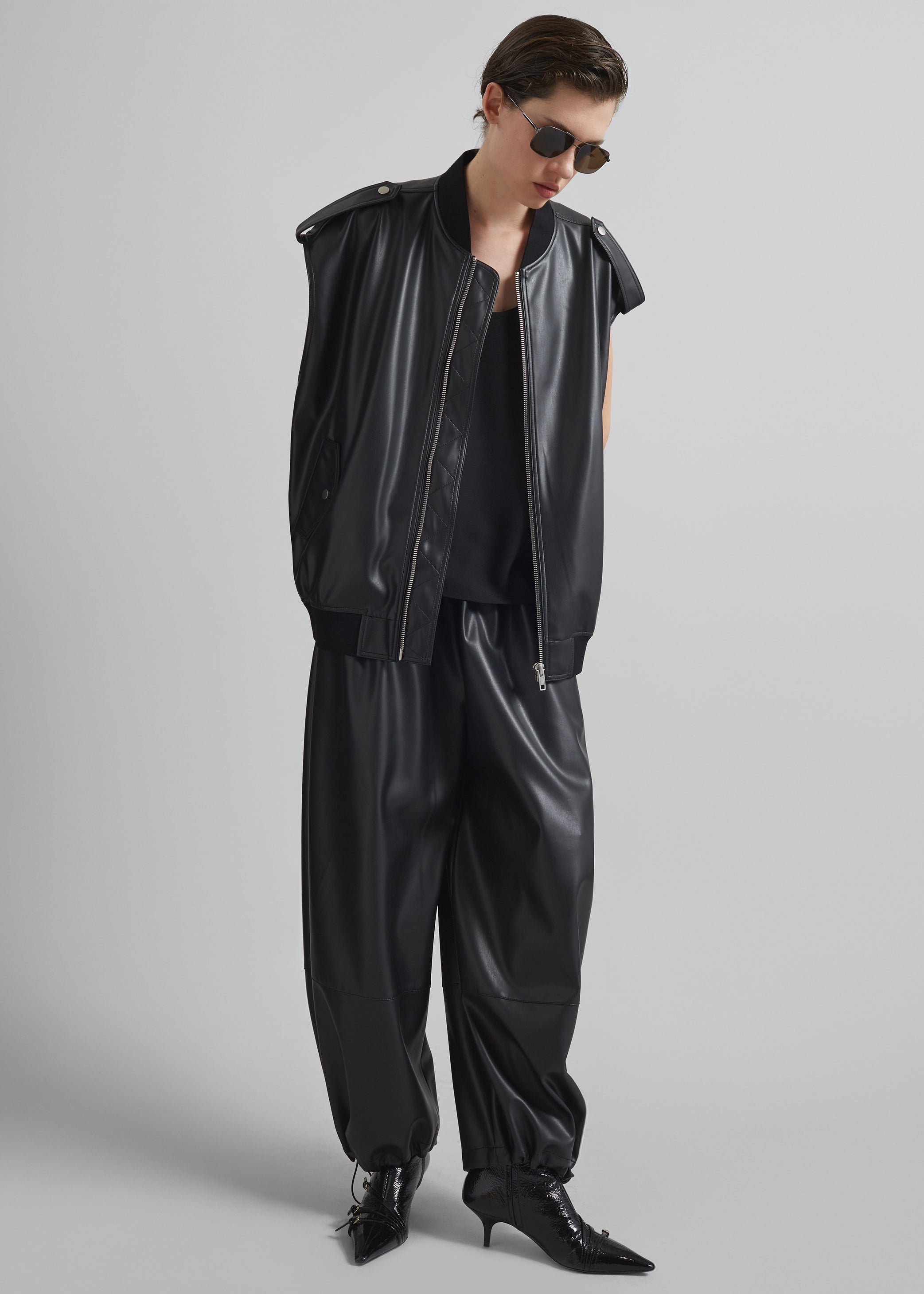 Shop the look image for Briar Faux Leather Balloon Pants - Black