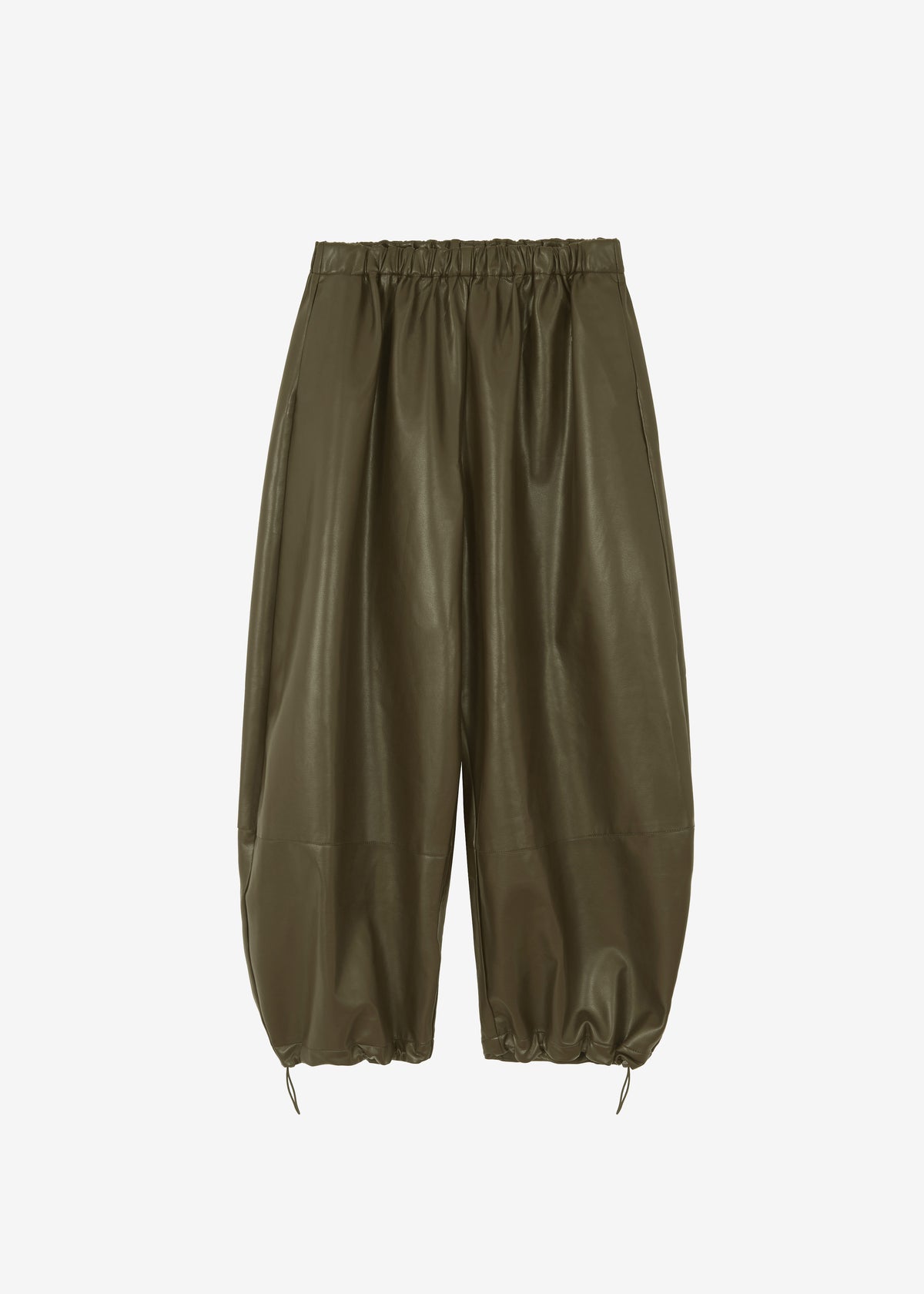 Briar Faux Leather Balloon Pants - Khaki - 8