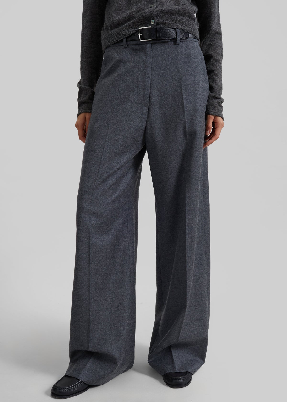 Brickell Flannel Trousers - Grey Melange - 2