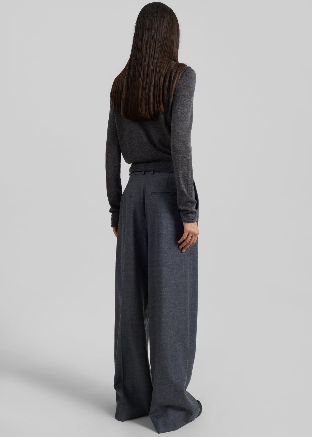 Brickell Flannel Trousers - Grey Melange - 7