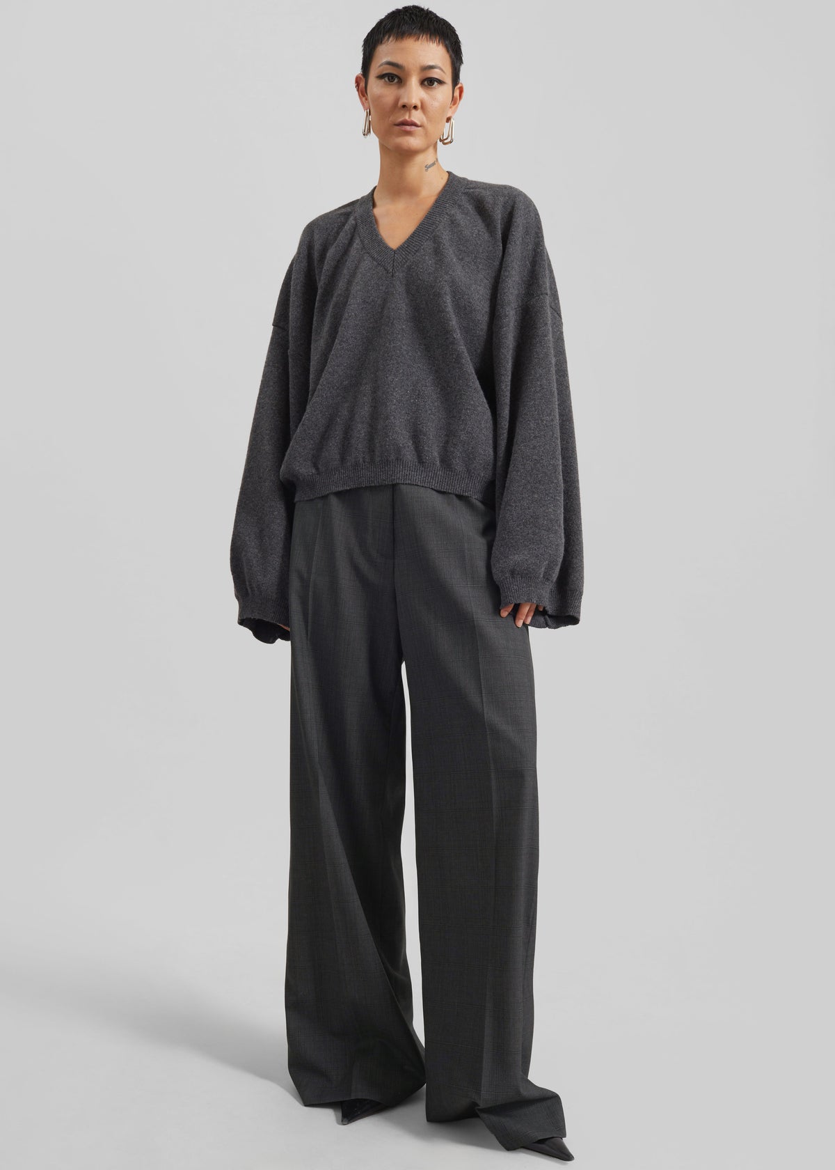 Brickell Plaid Trousers - Dark Grey - 6