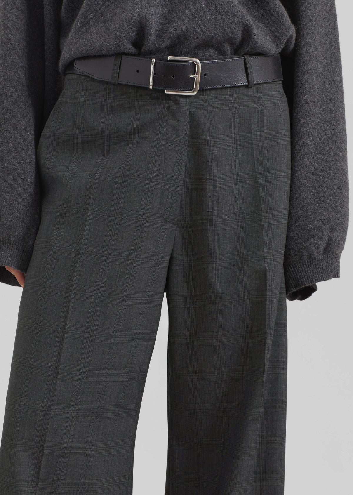 Brickell Plaid Trousers - Dark Grey - 3