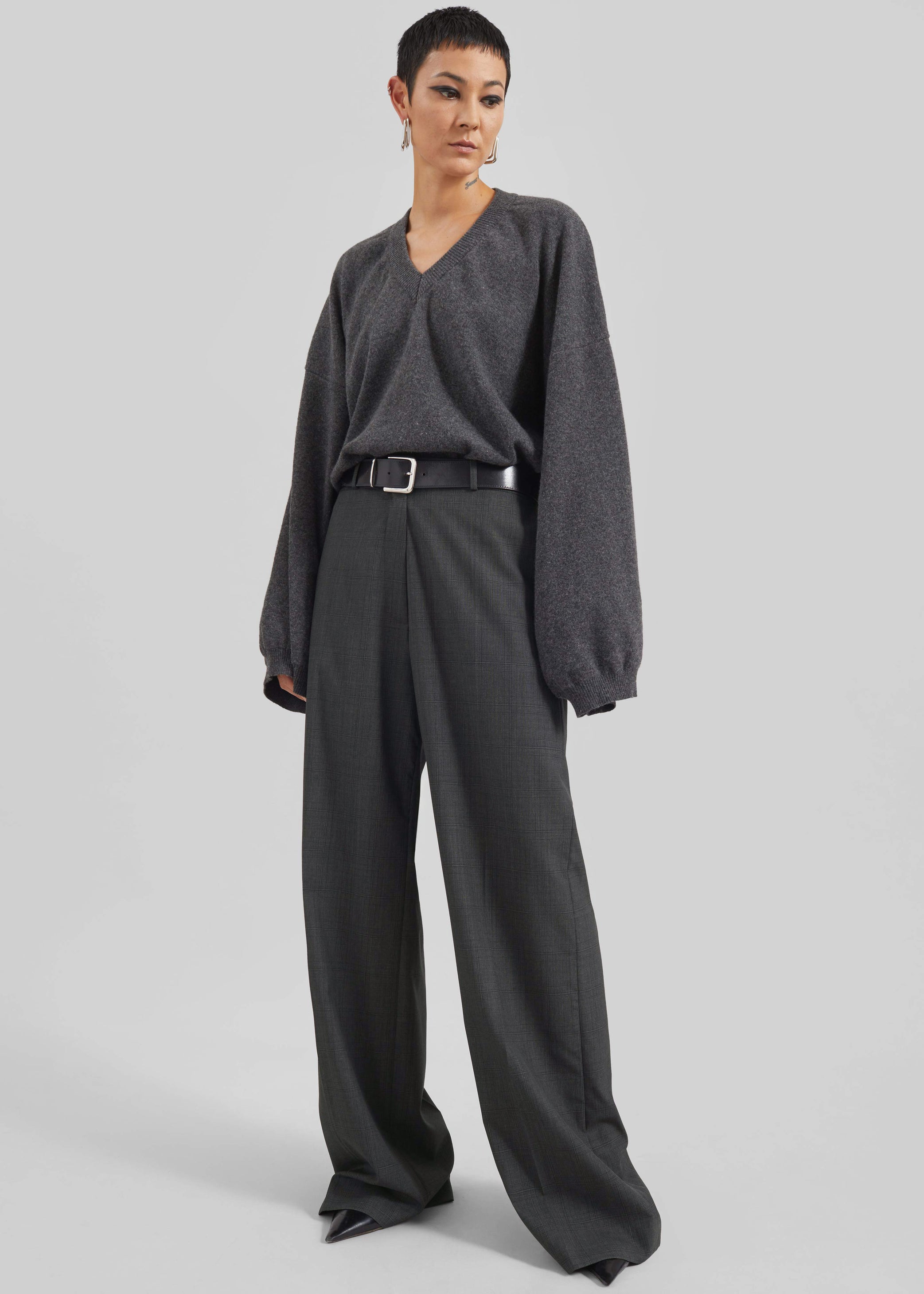 Shop the look image for Brickell Plaid Trousers - Dark Grey