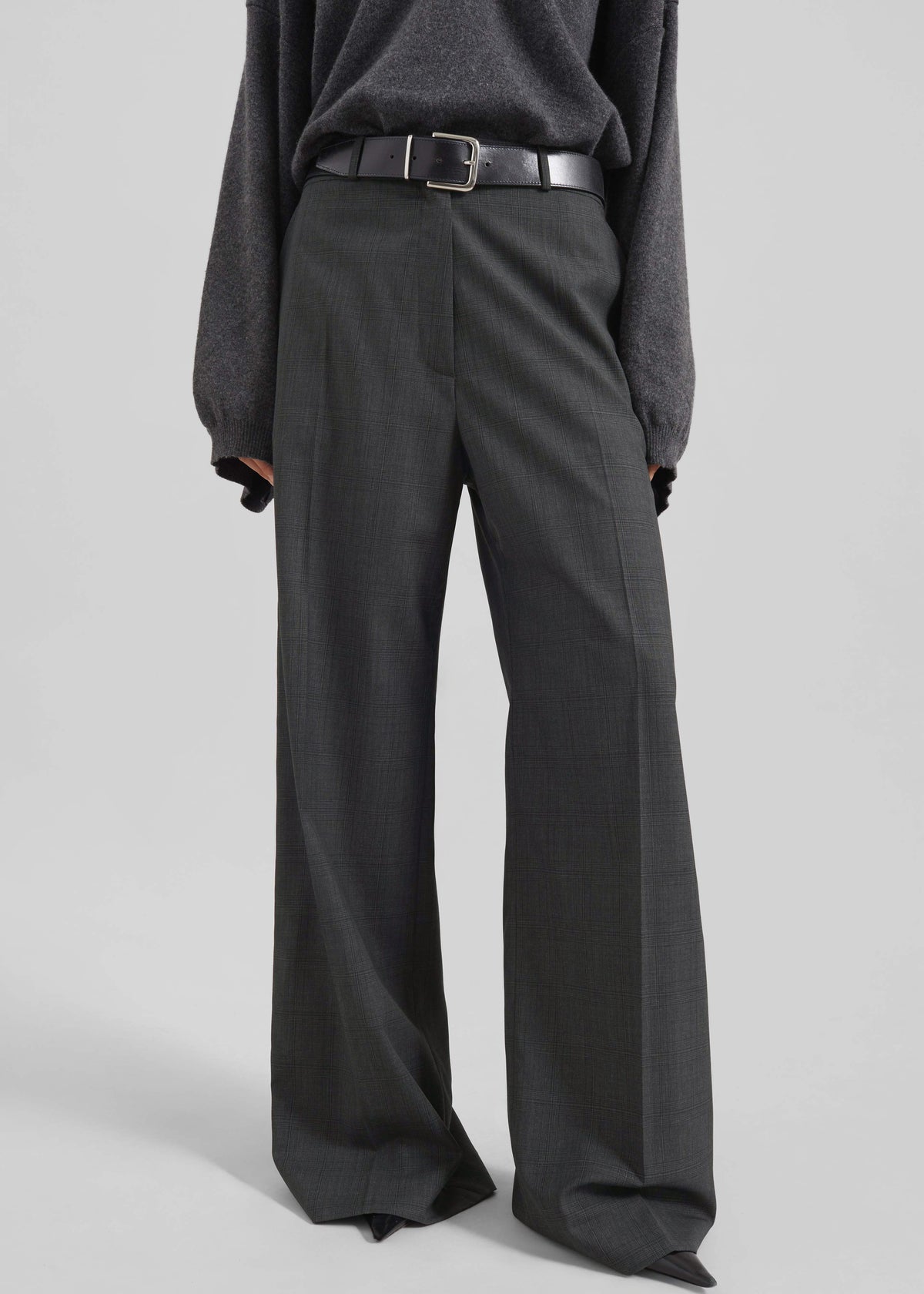 Brickell Plaid Trousers - Dark Grey - 1