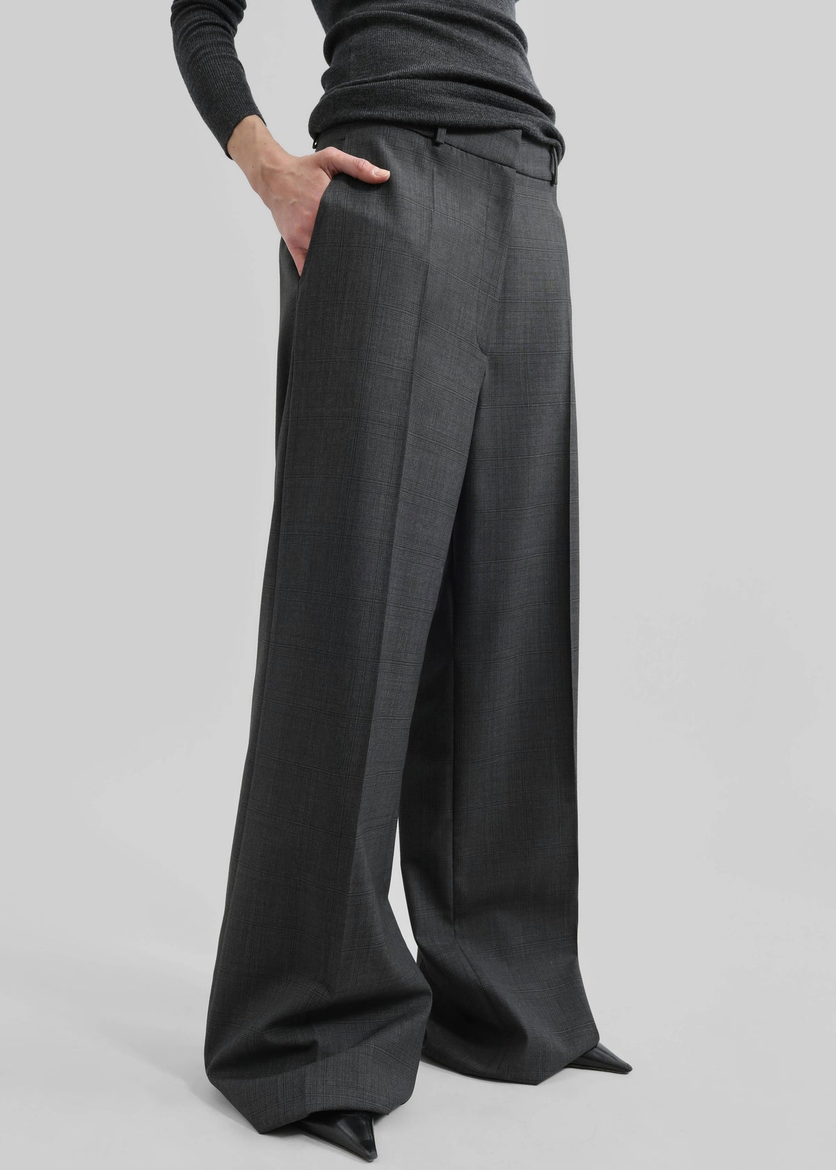 Brickell Plaid Trousers - Dark Grey - 5