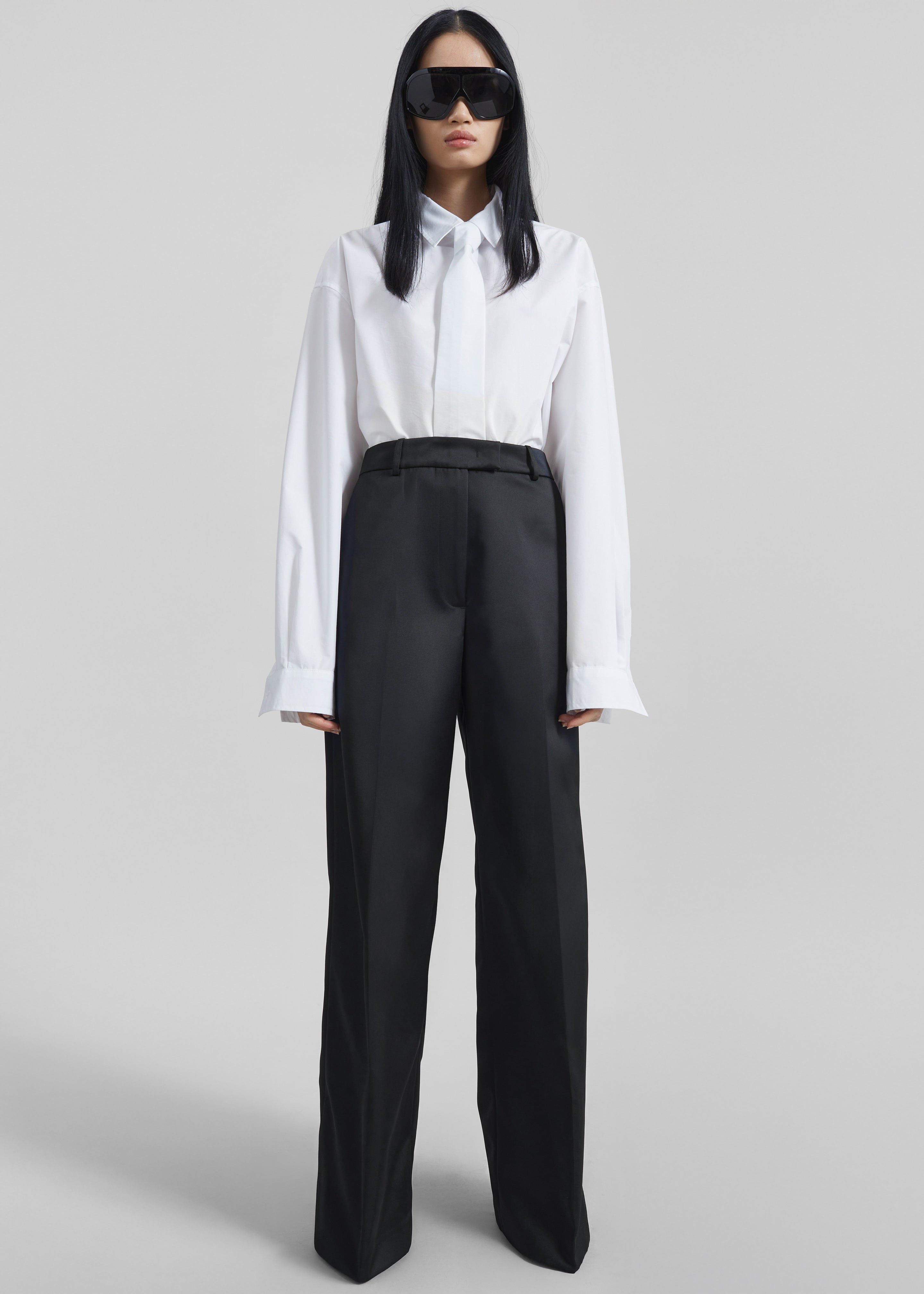 Brickell Satin Trousers - Black - 7