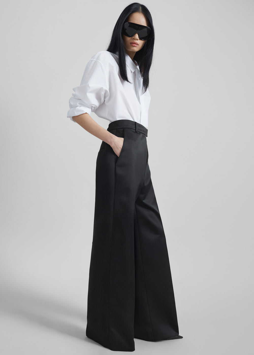 Brickell Satin Trousers - Black