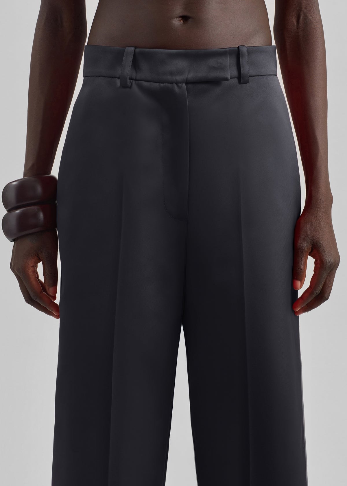 Brickell Satin Trousers - Black - 6