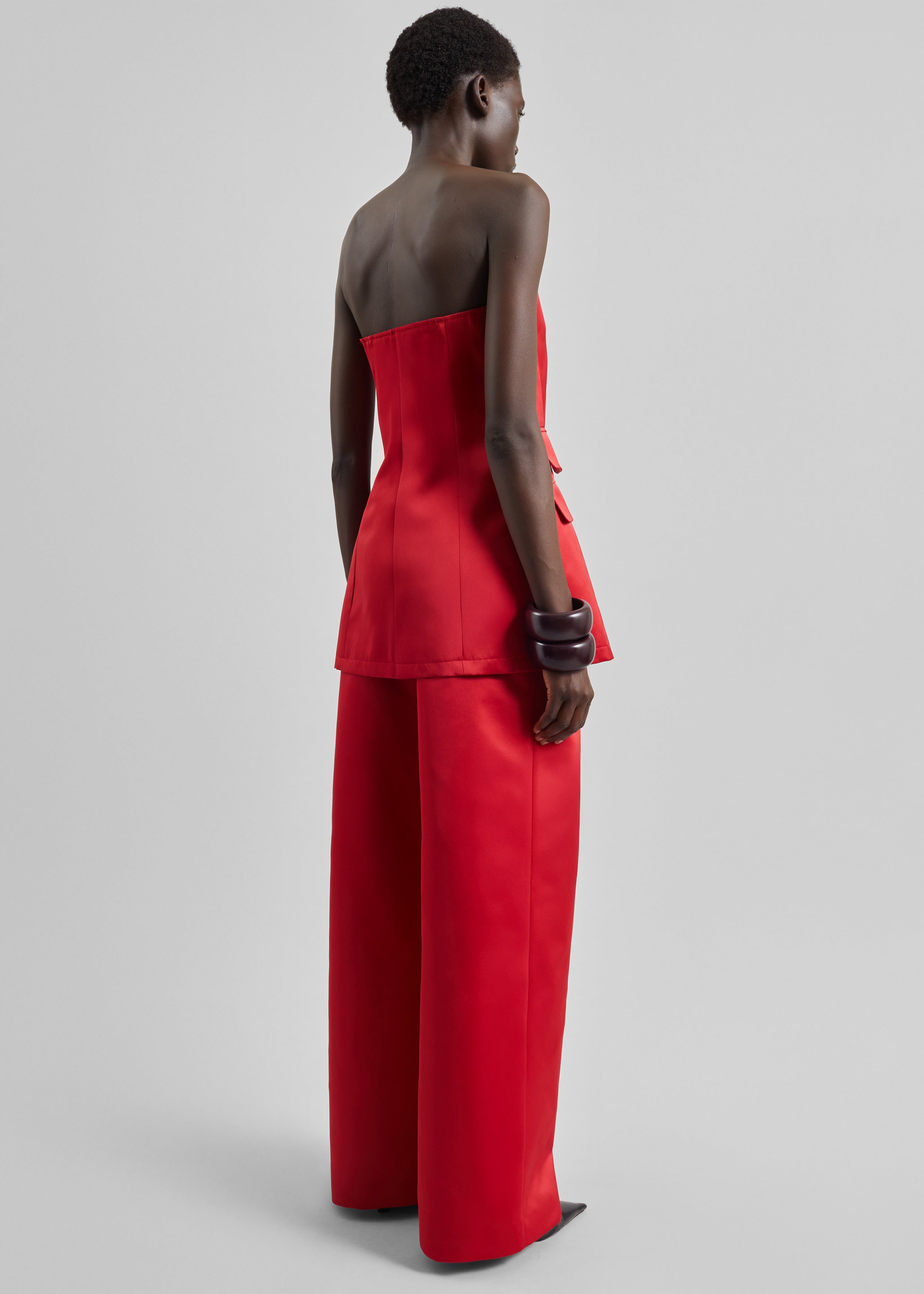 Brickell Satin Trousers - Red - 6