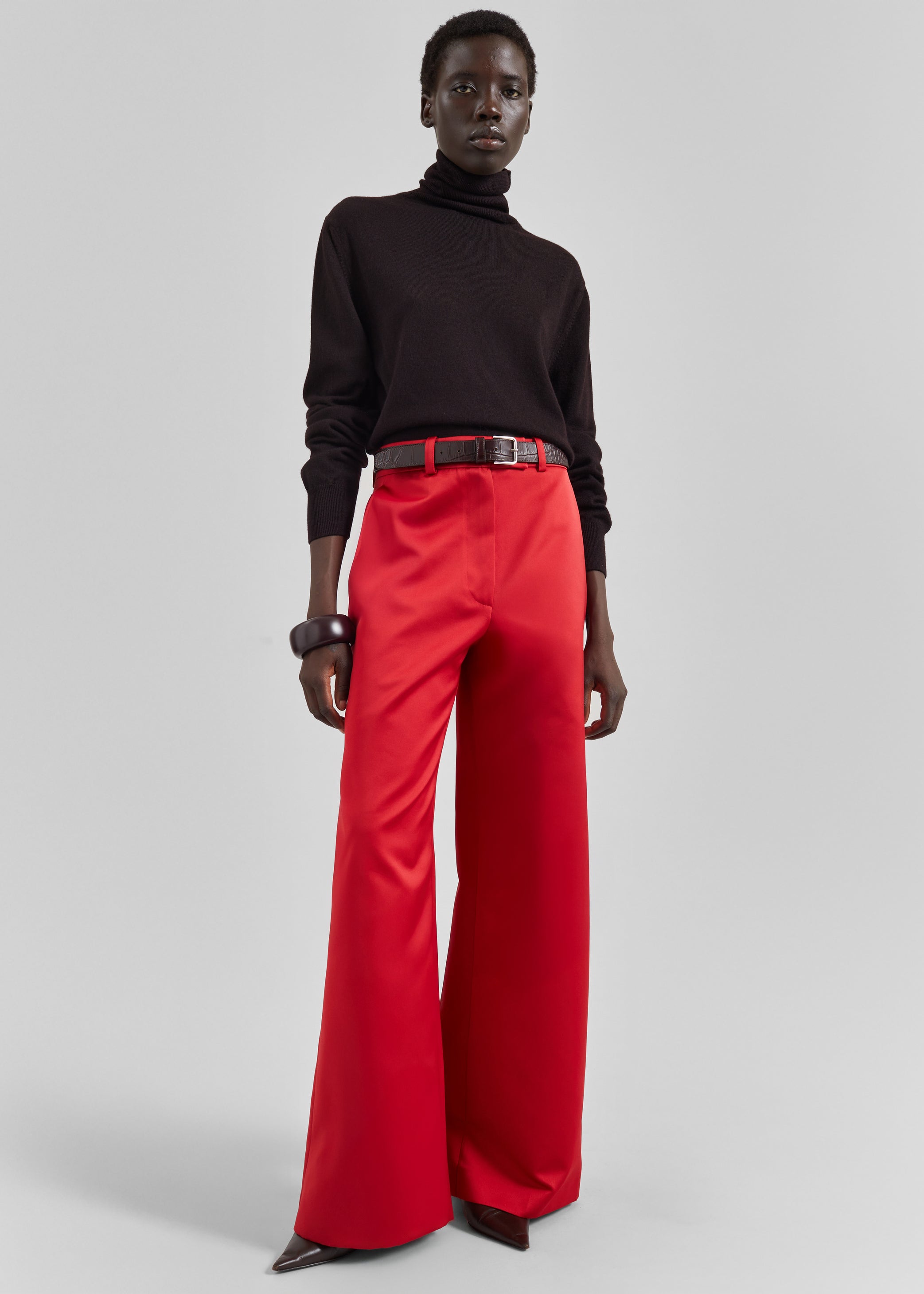 Shop the look image for Brickell Satin Trousers - Red