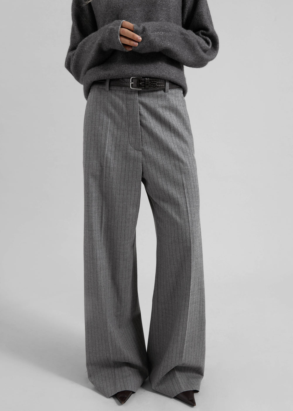 Brickell Striped Trousers - Grey/Brown