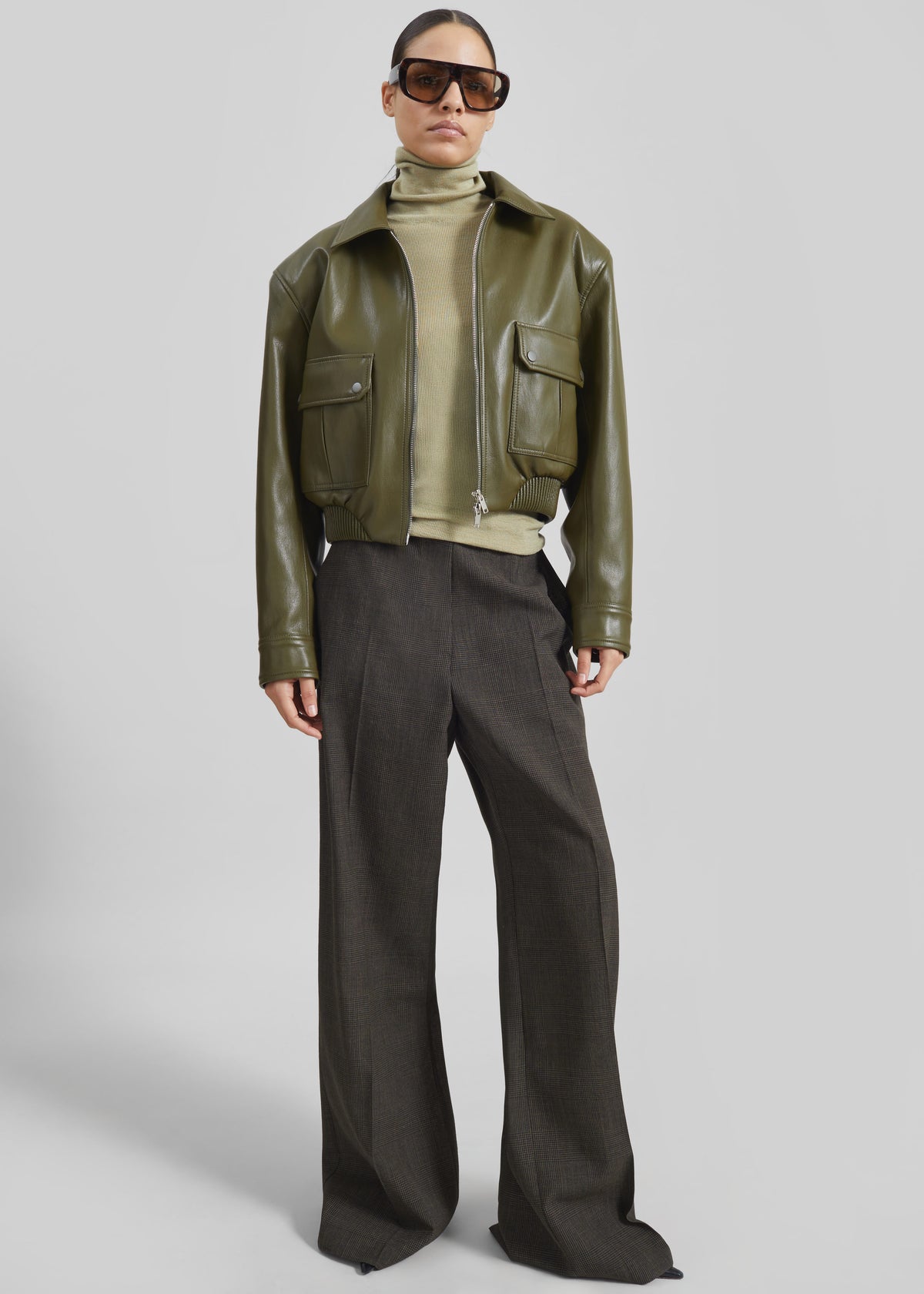 Shop the look image for Brickell Trousers - Olive Glen Plaid