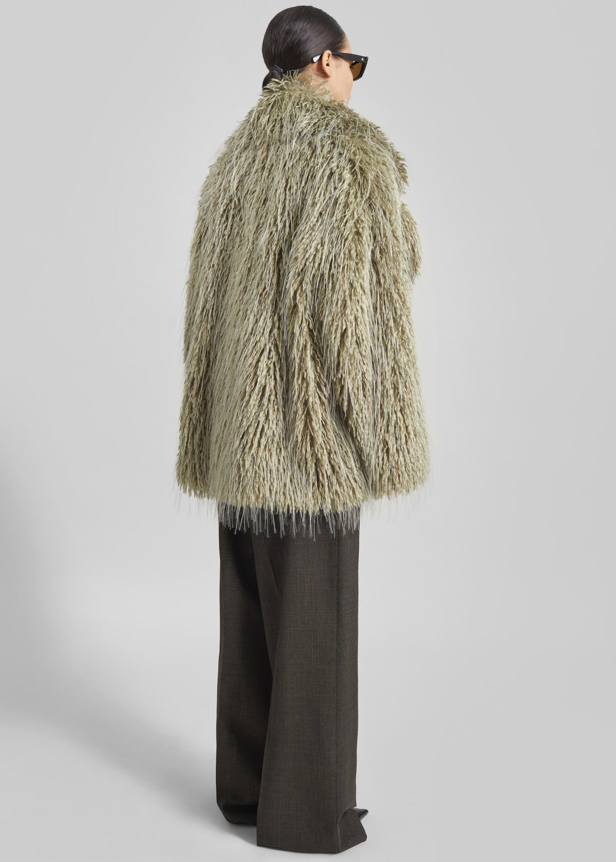 Brina Faux Fur Coat - Sage - 8