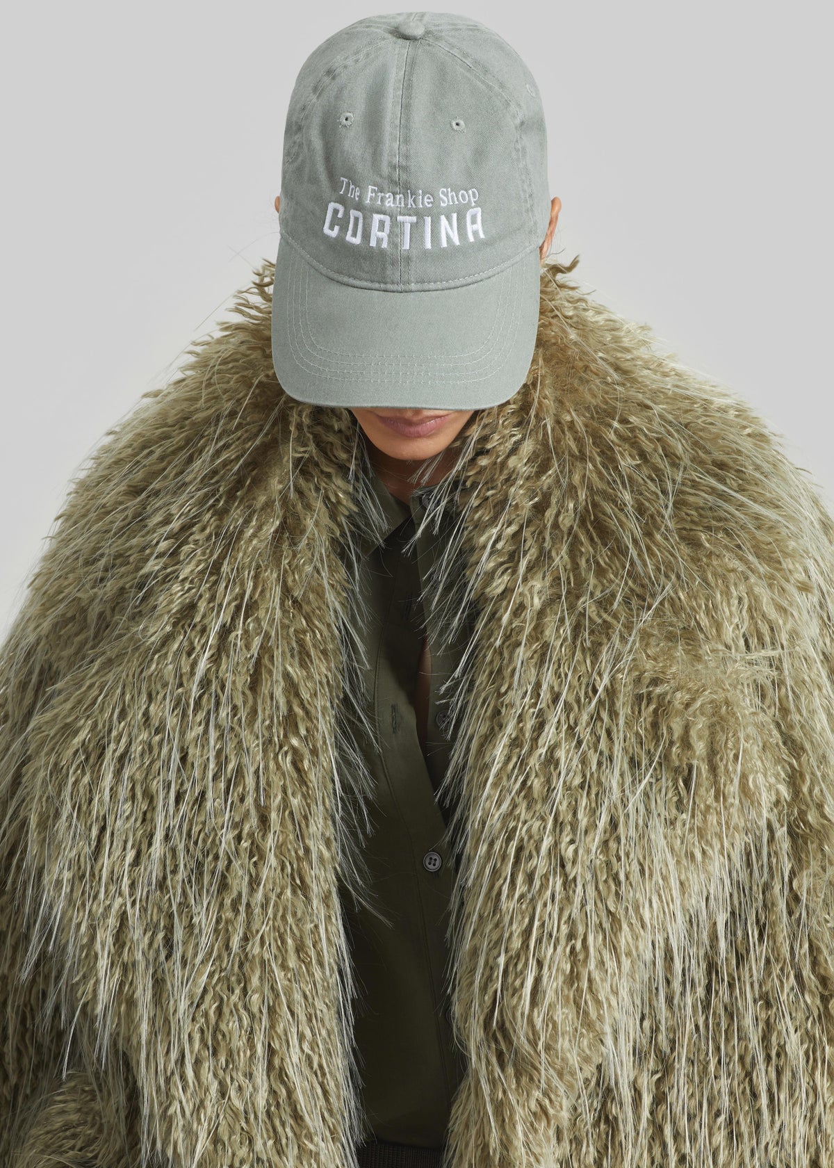 Brina Faux Fur Coat - Sage - 4