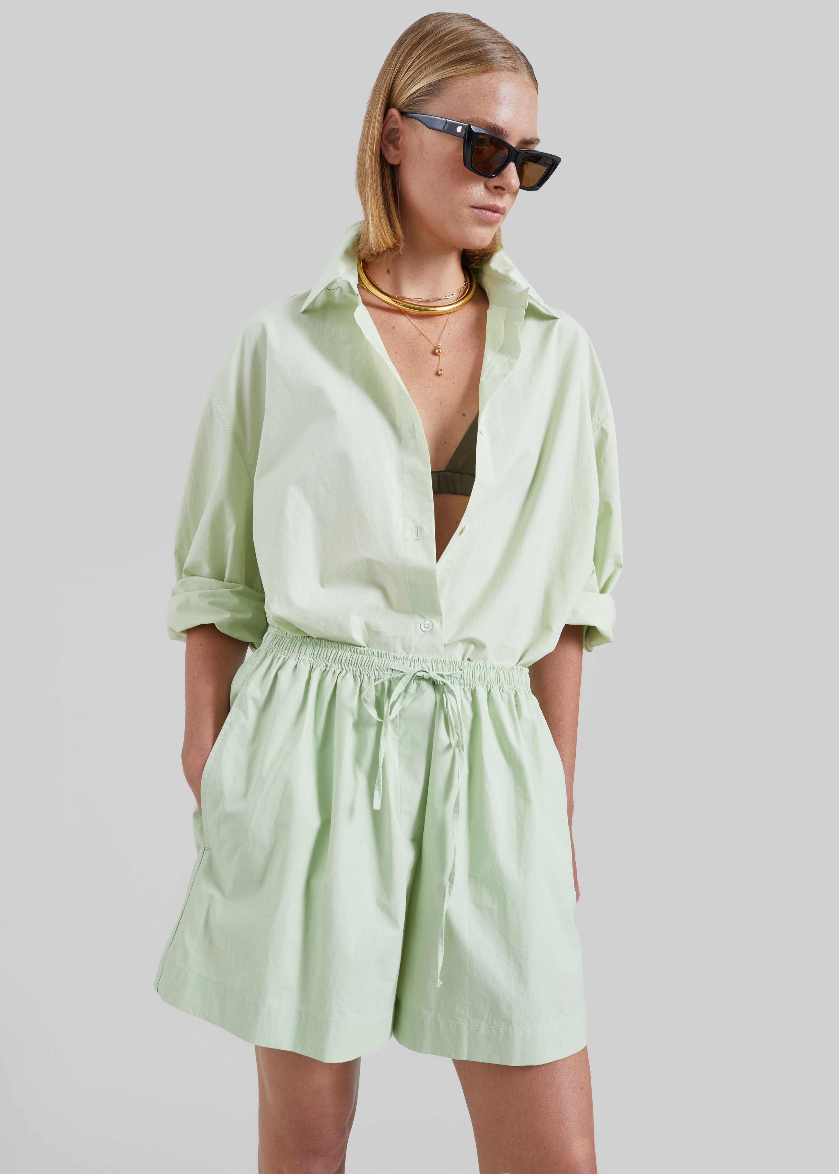 Brisay Cotton Shorts - Mint - 1