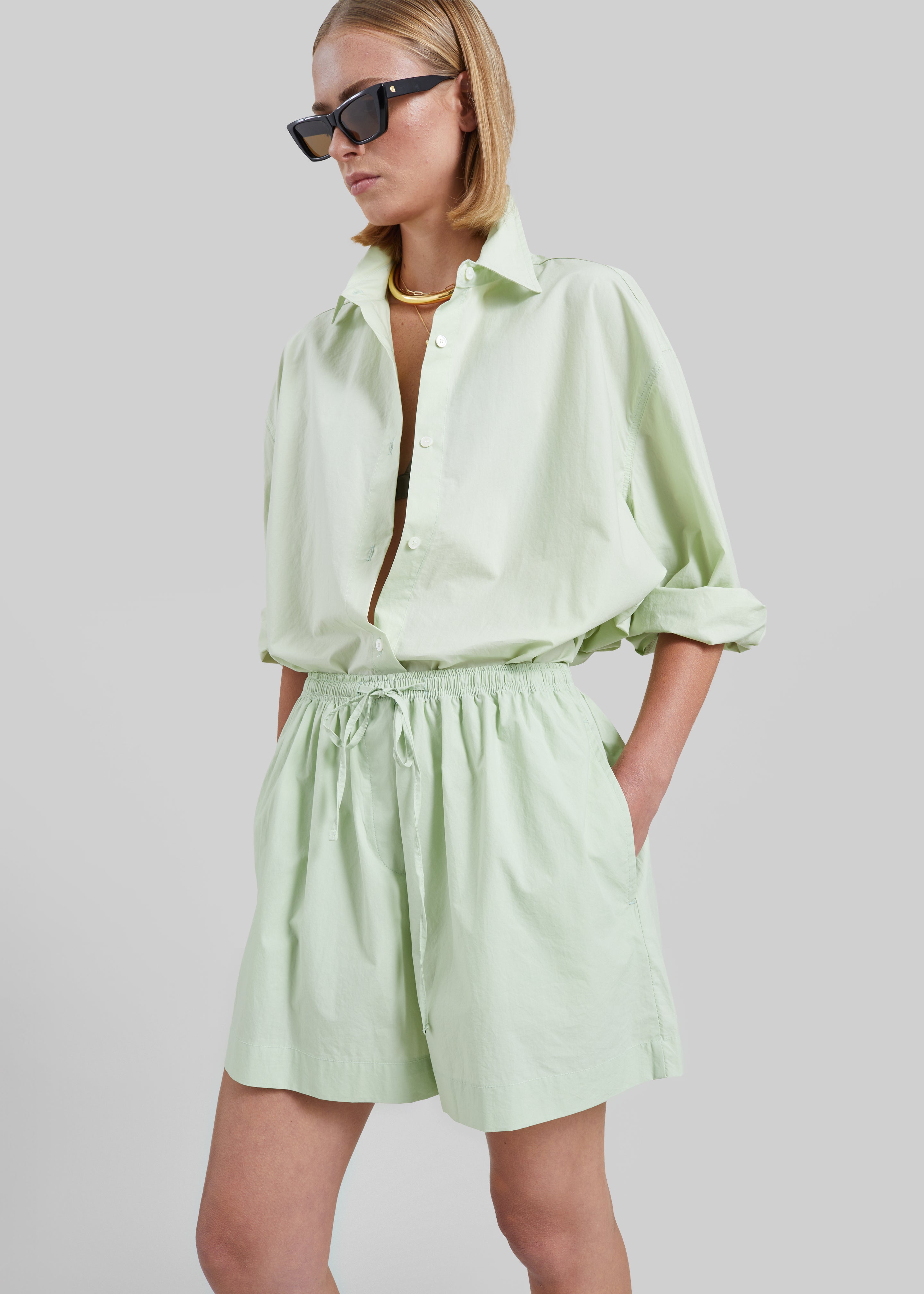 Brisay Cotton Shorts - Mint - 4