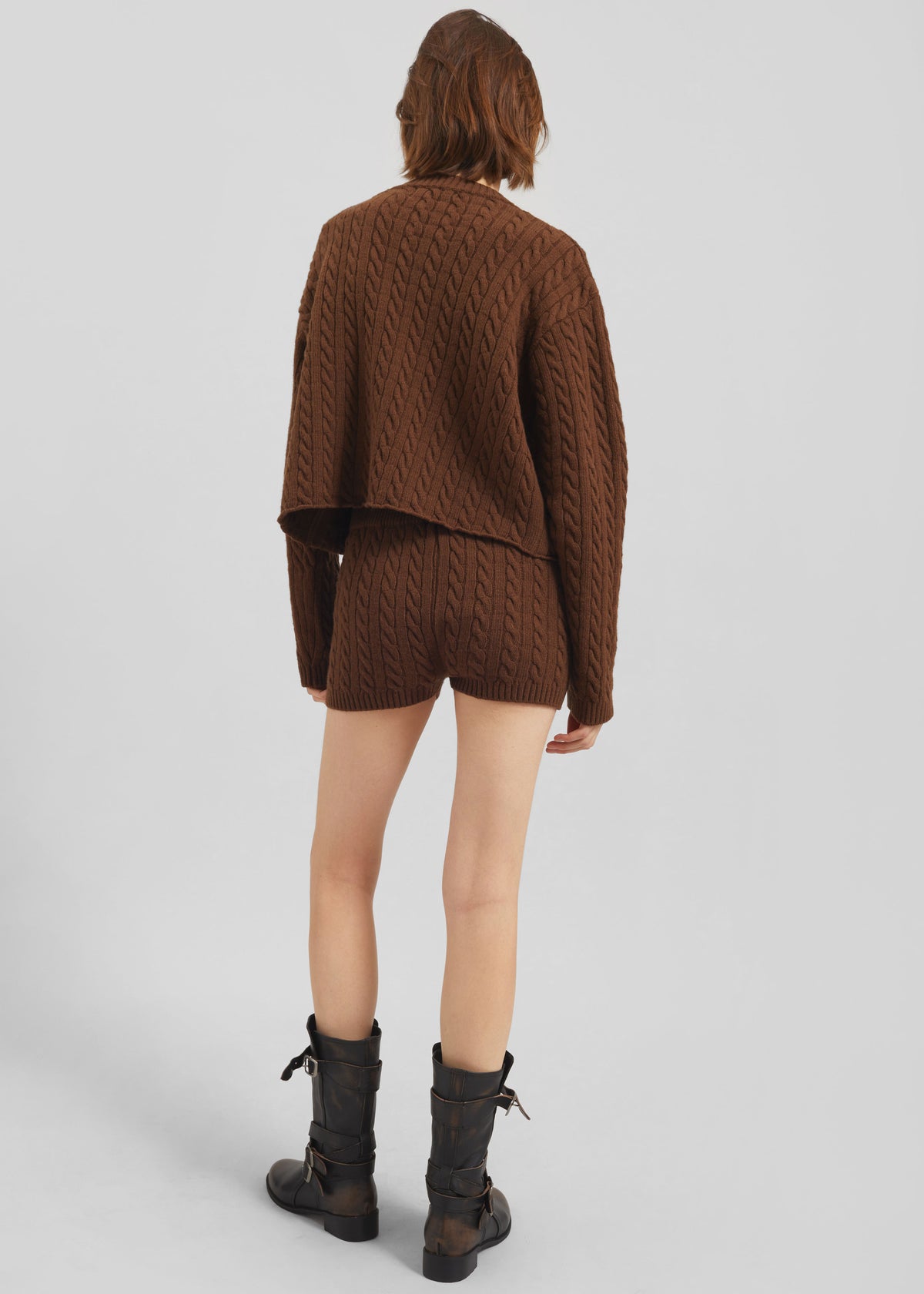 Brisbane Cropped Boxy Sweater - Brown - 7