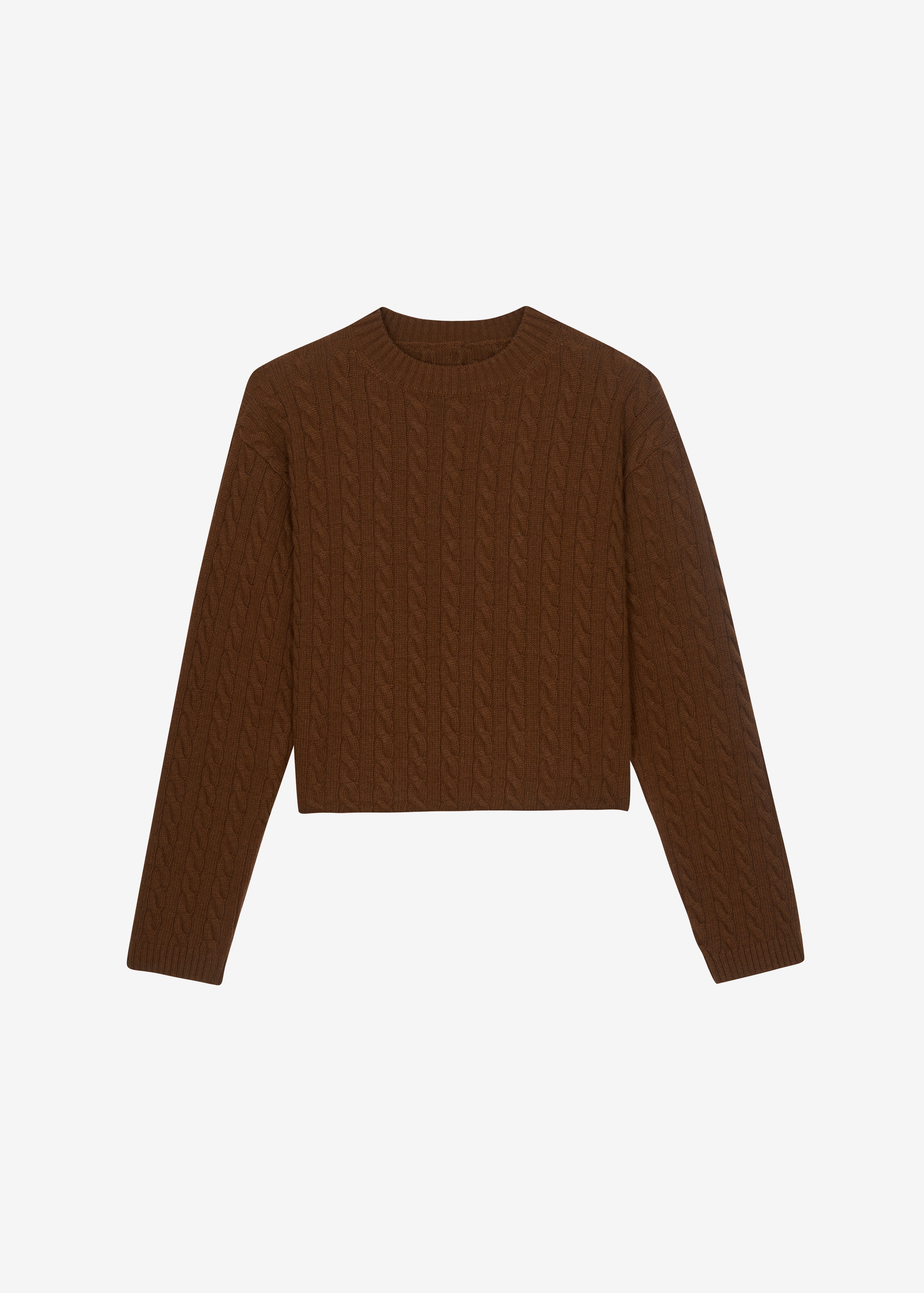 Brisbane Cropped Boxy Sweater - Brown – The Frankie Shop