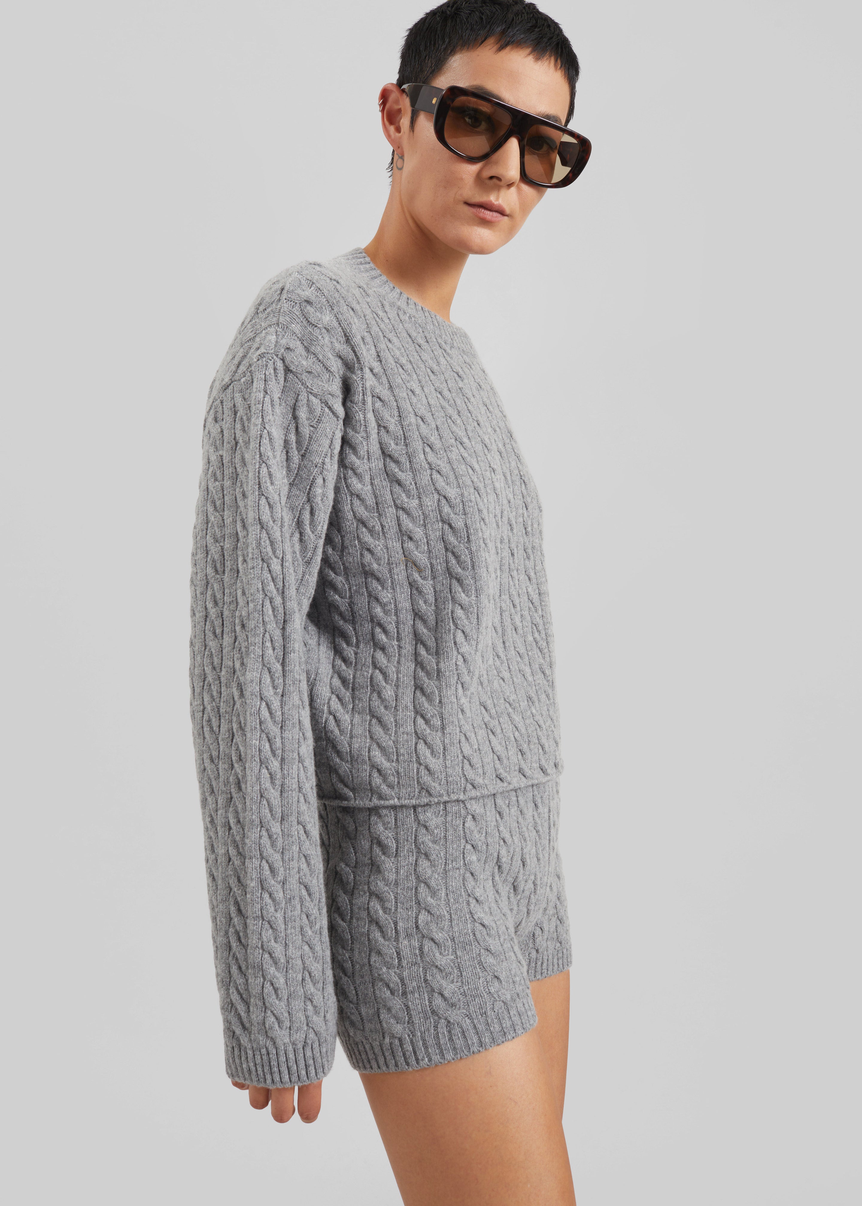 Brisbane Cropped Boxy Sweater - Grey - 3