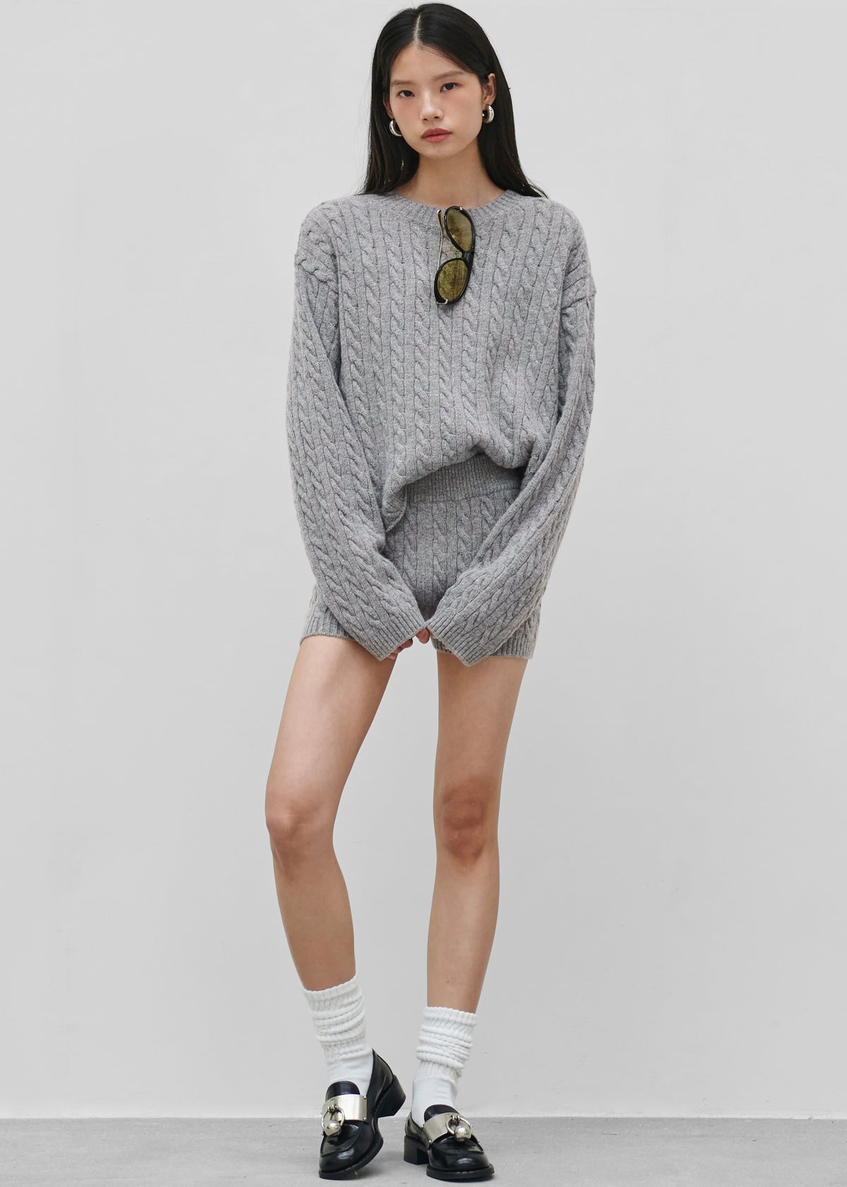 Brisbane Cropped Boxy Sweater - Grey - 8