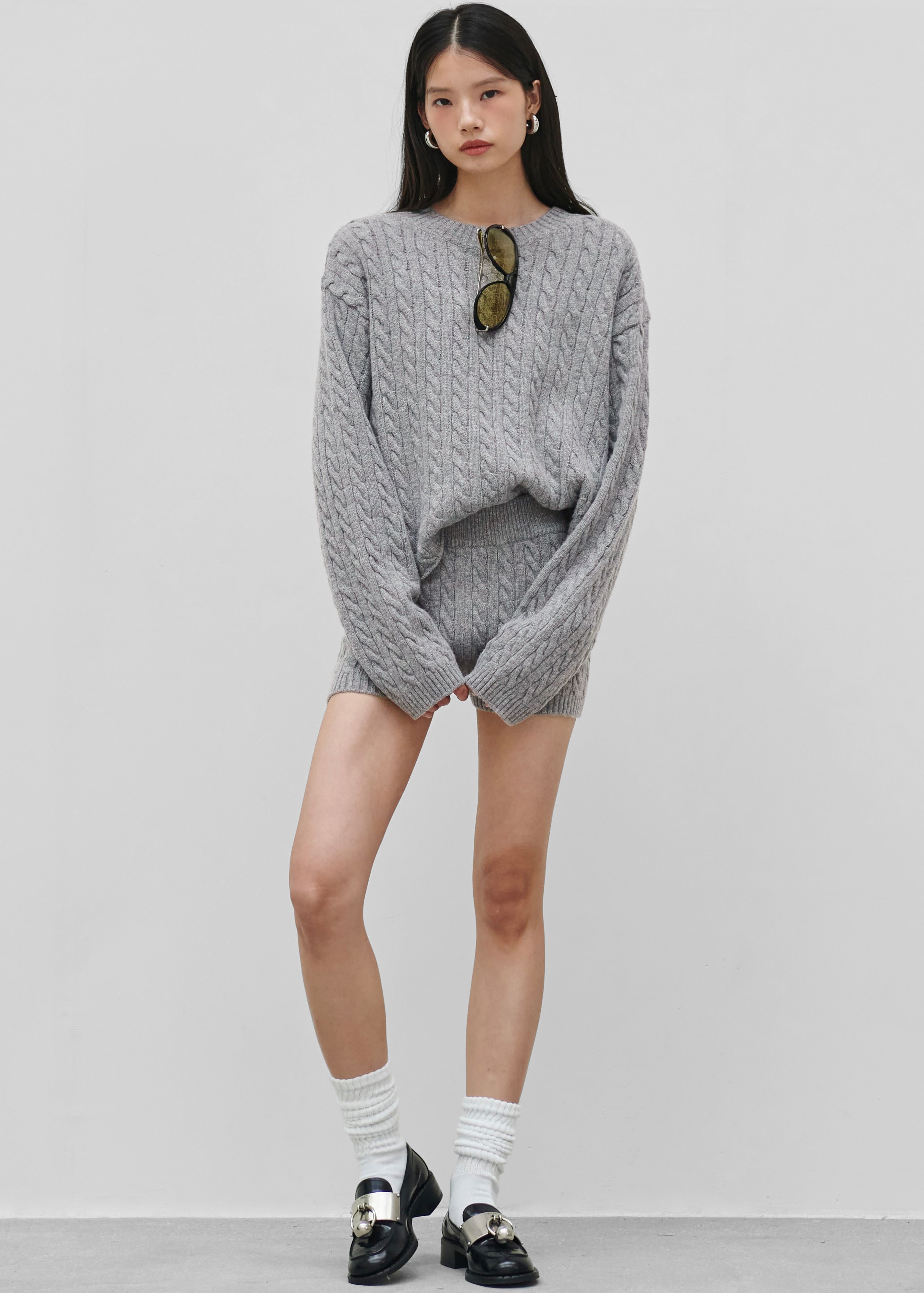 Brisbane Cropped Boxy Sweater - Grey - 8