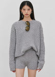 Brisbane Cropped Boxy Sweater - Grey