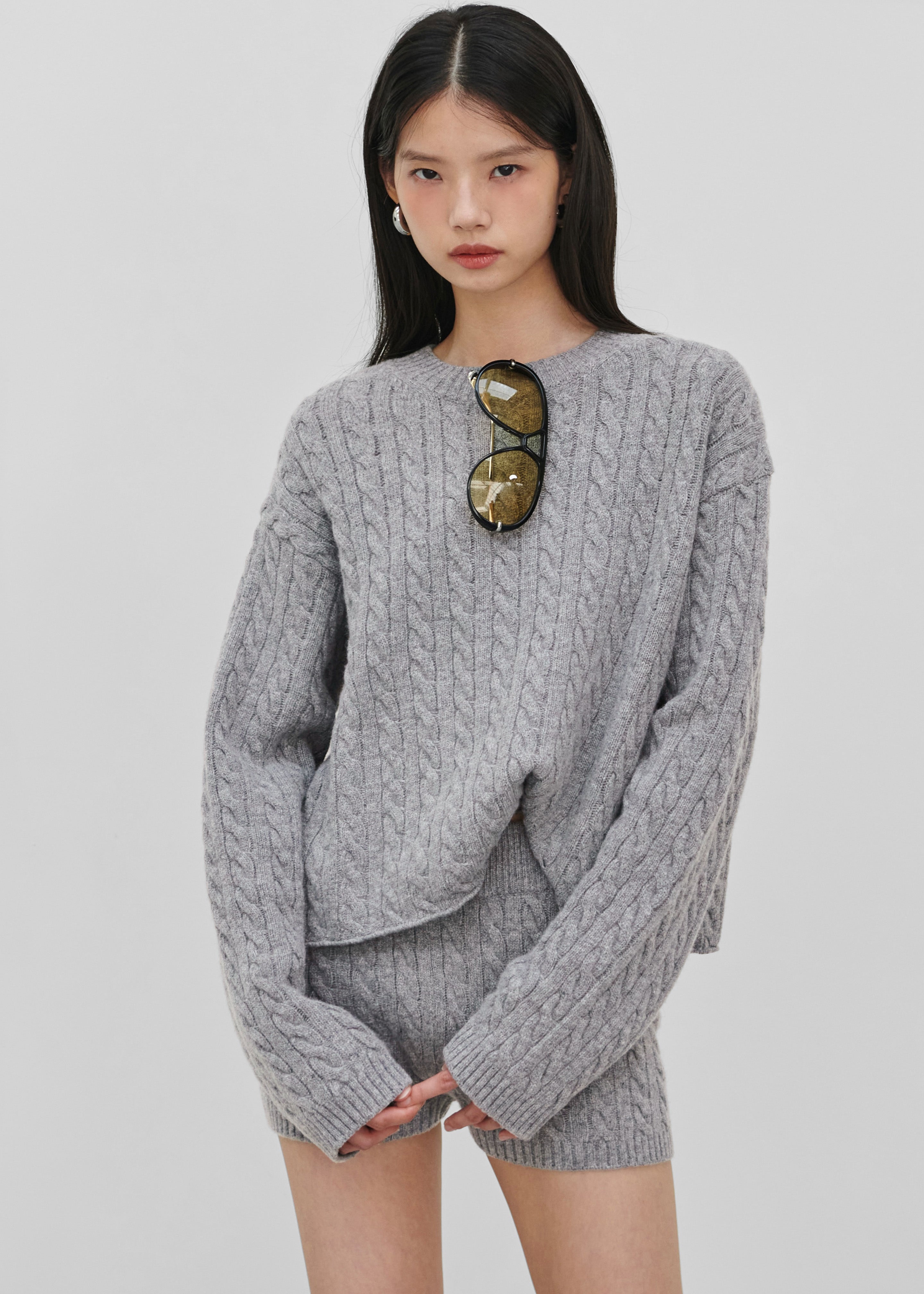 Brisbane Cropped Boxy Sweater - Grey - 7