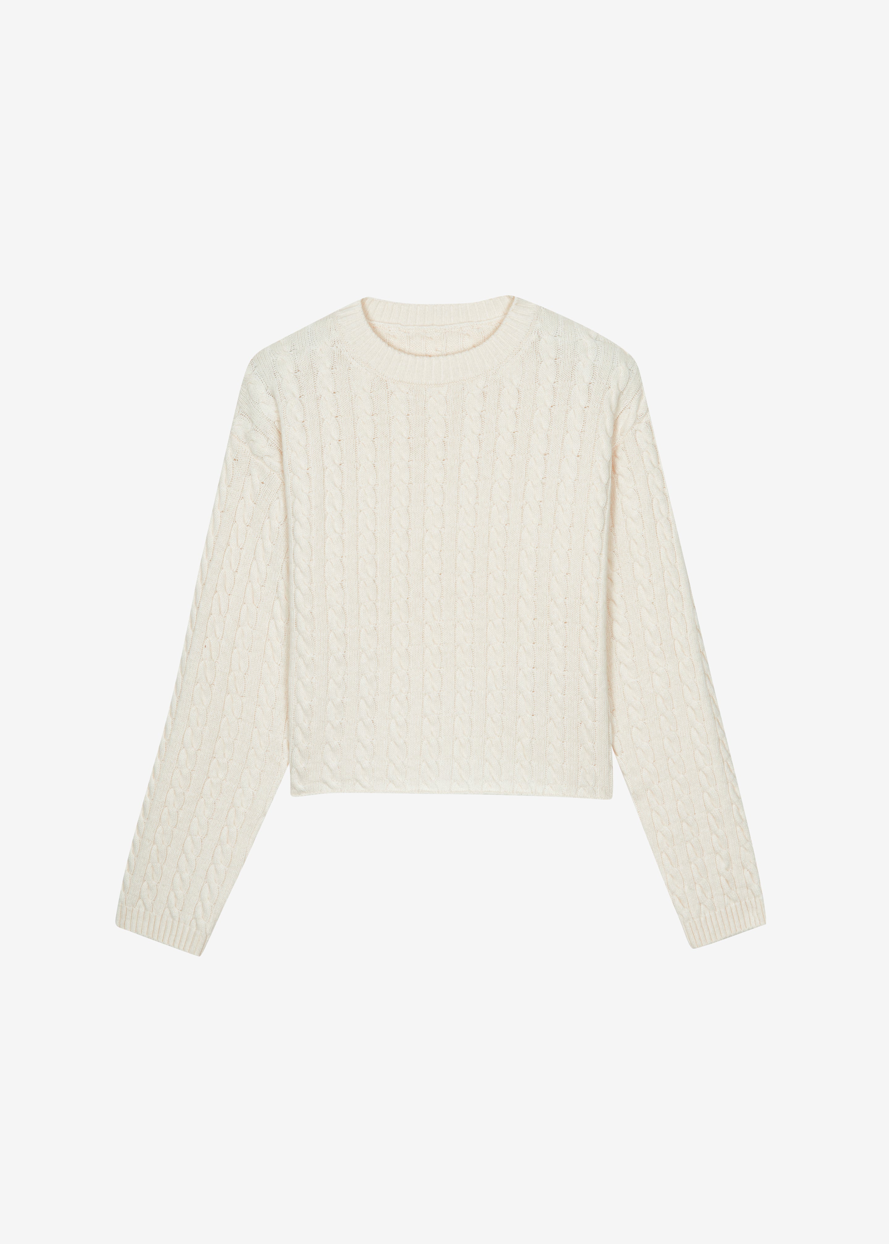 Brisbane Cropped Boxy Sweater - White - 6