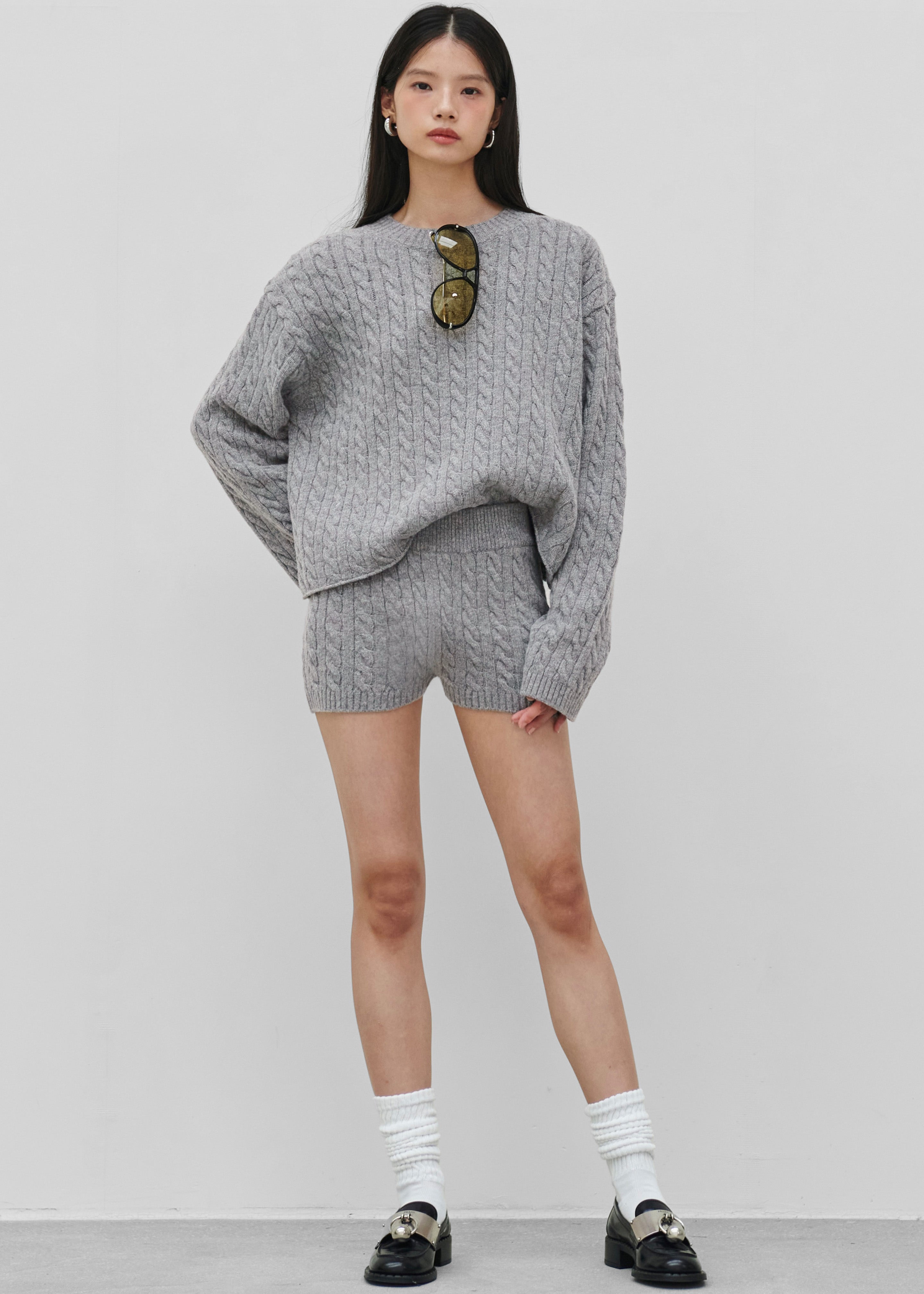 Brisbane Knit Mini Shorts - Grey - 3