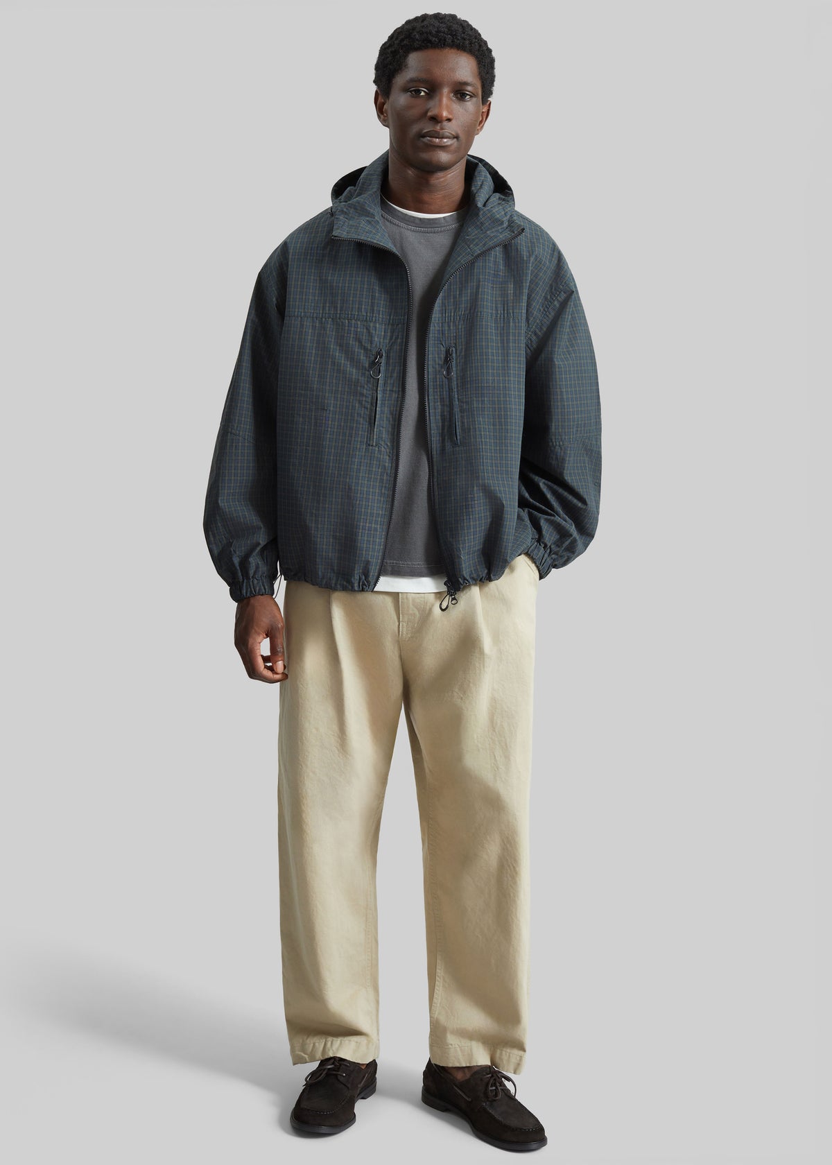 Bristol Windbreaker Jacket - Green Plaid - 4