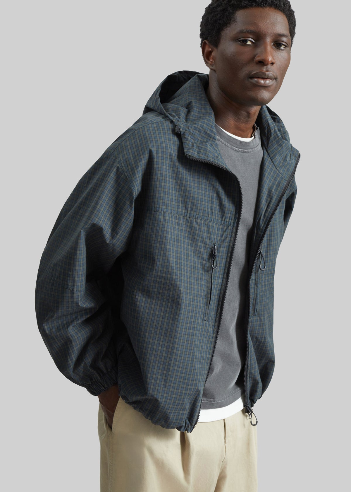 Bristol Windbreaker Jacket - Green Plaid - 5