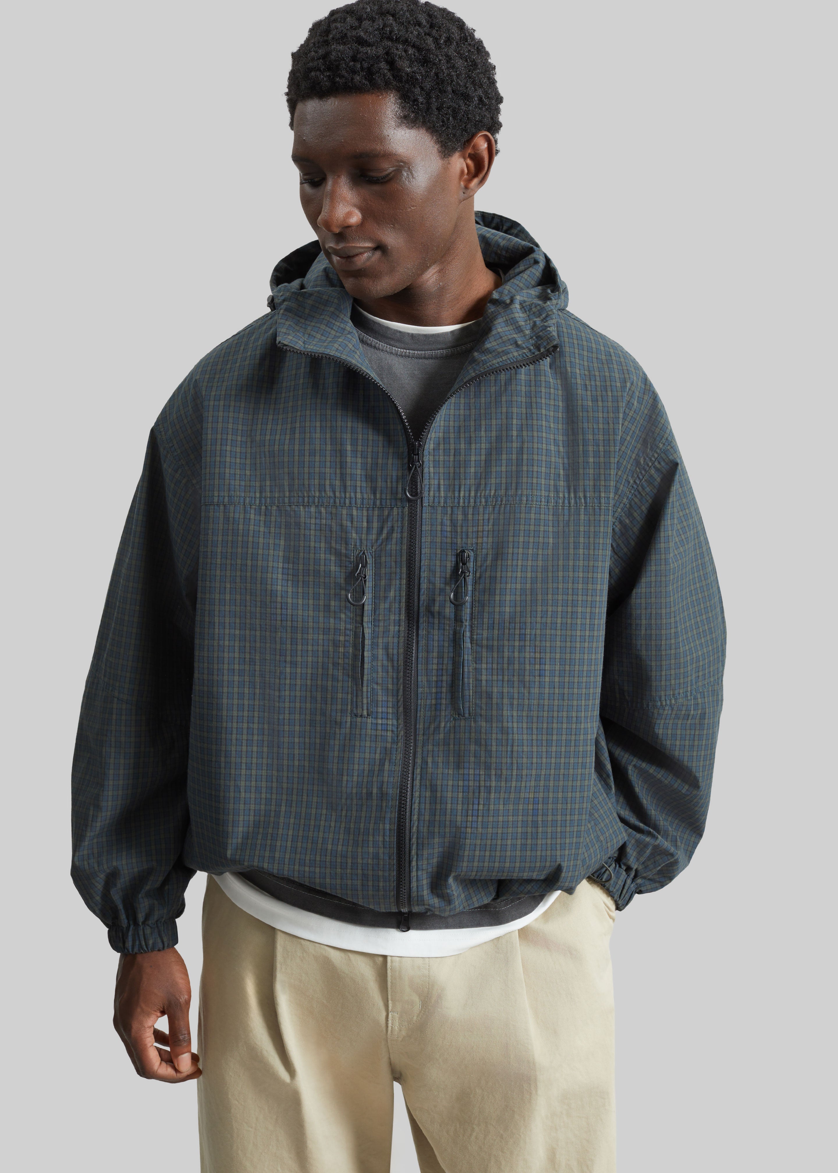 Bristol Windbreaker Jacket - Green Plaid - 2