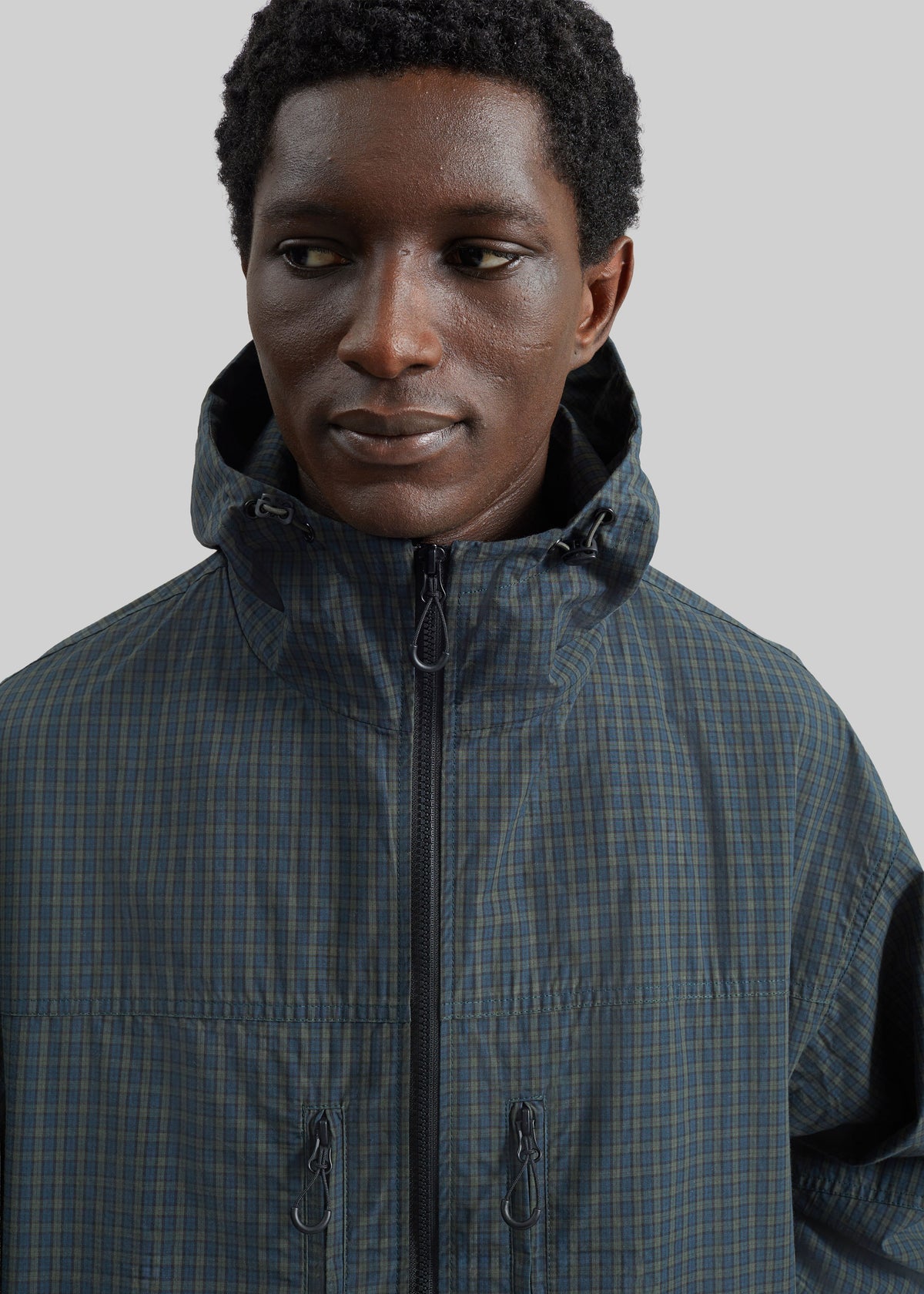 Bristol Windbreaker Jacket - Green Plaid - 3