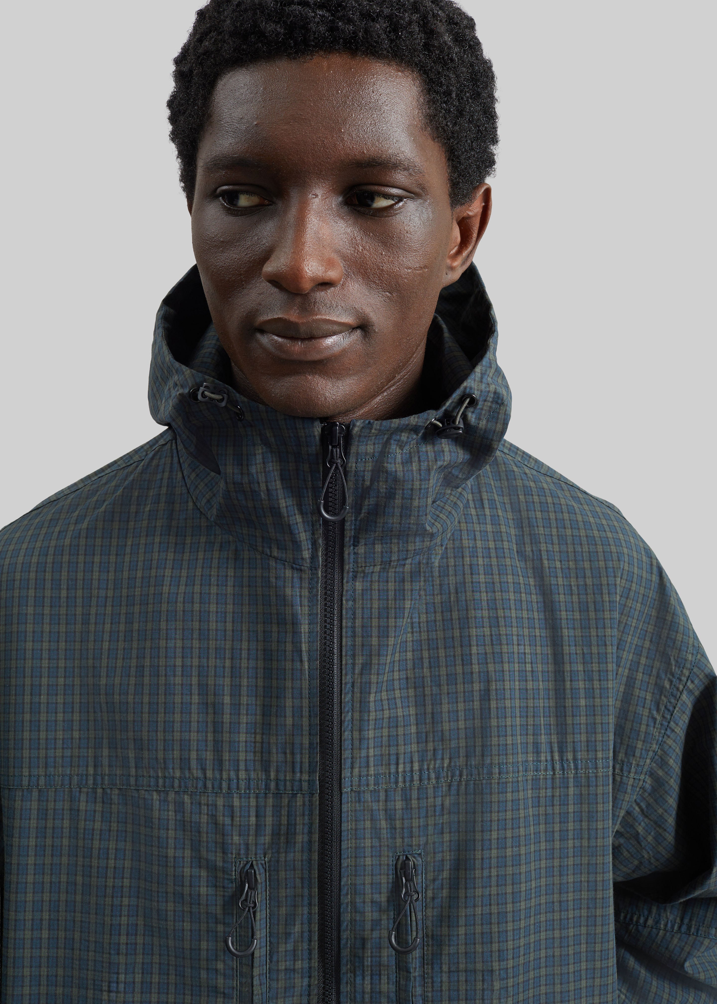 Bristol Windbreaker Jacket - Green Plaid - 3