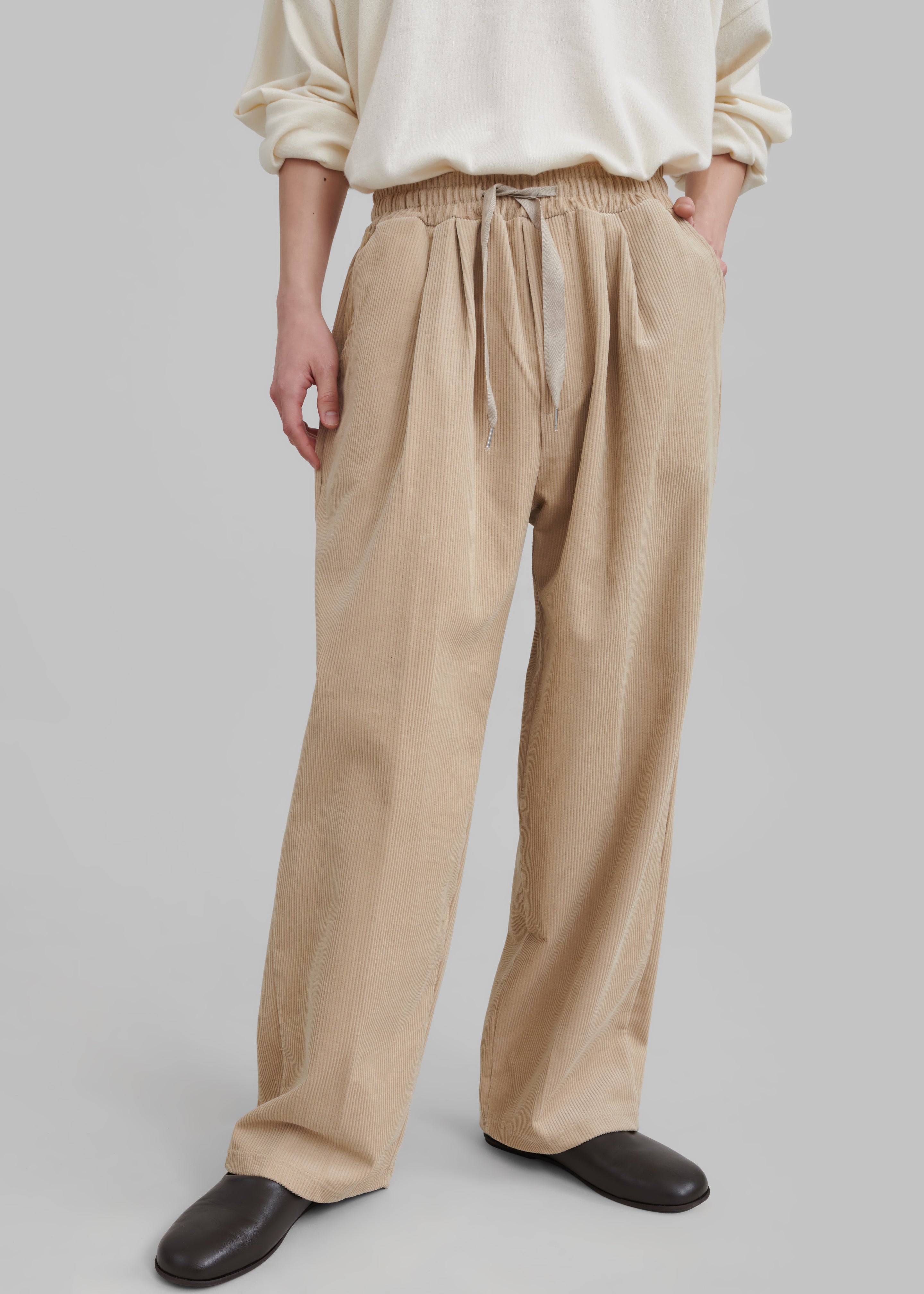 Brixton Corduroy Joggers - Beige - 1