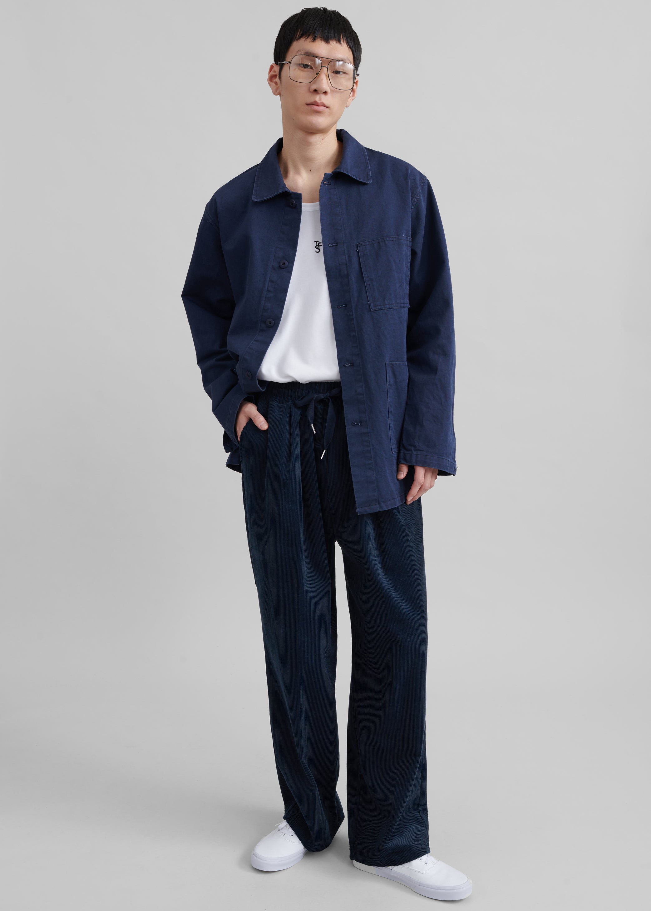 Shop the look image for Brixton Corduroy Joggers - Navy