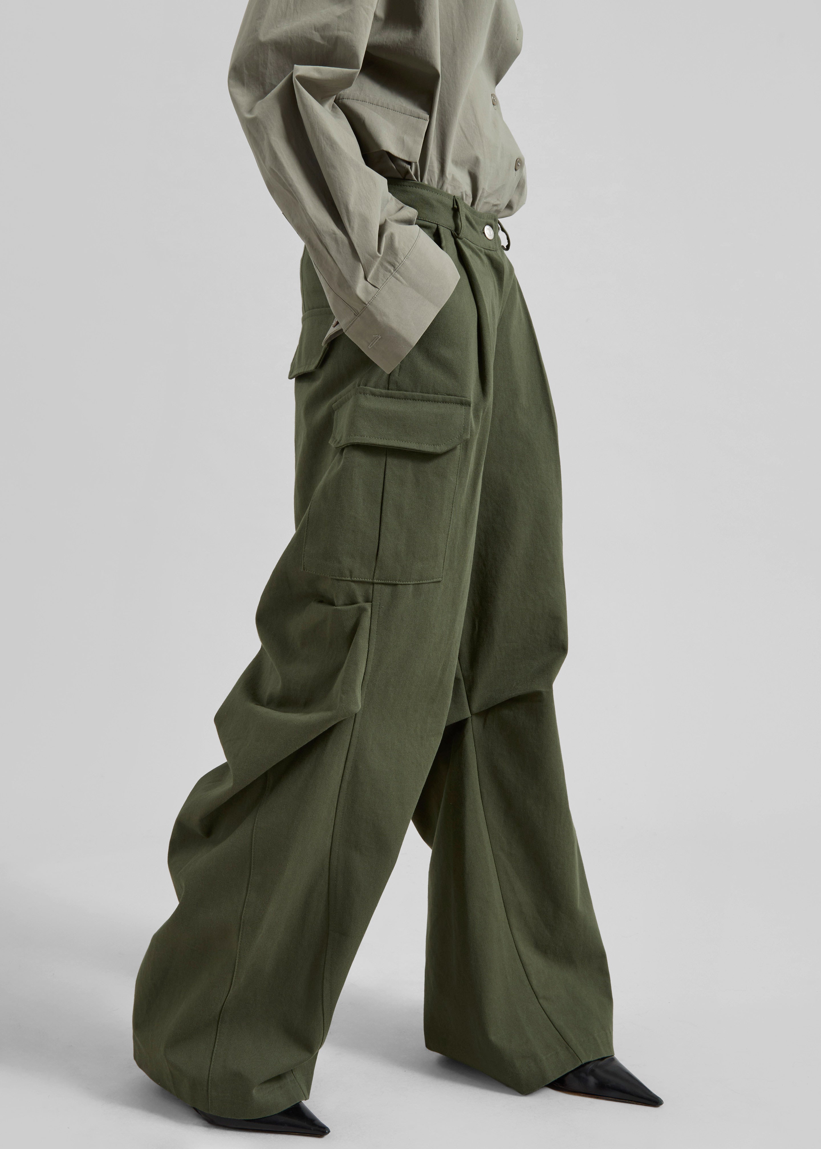 Bronte Cargo Pants - Army Green - 2