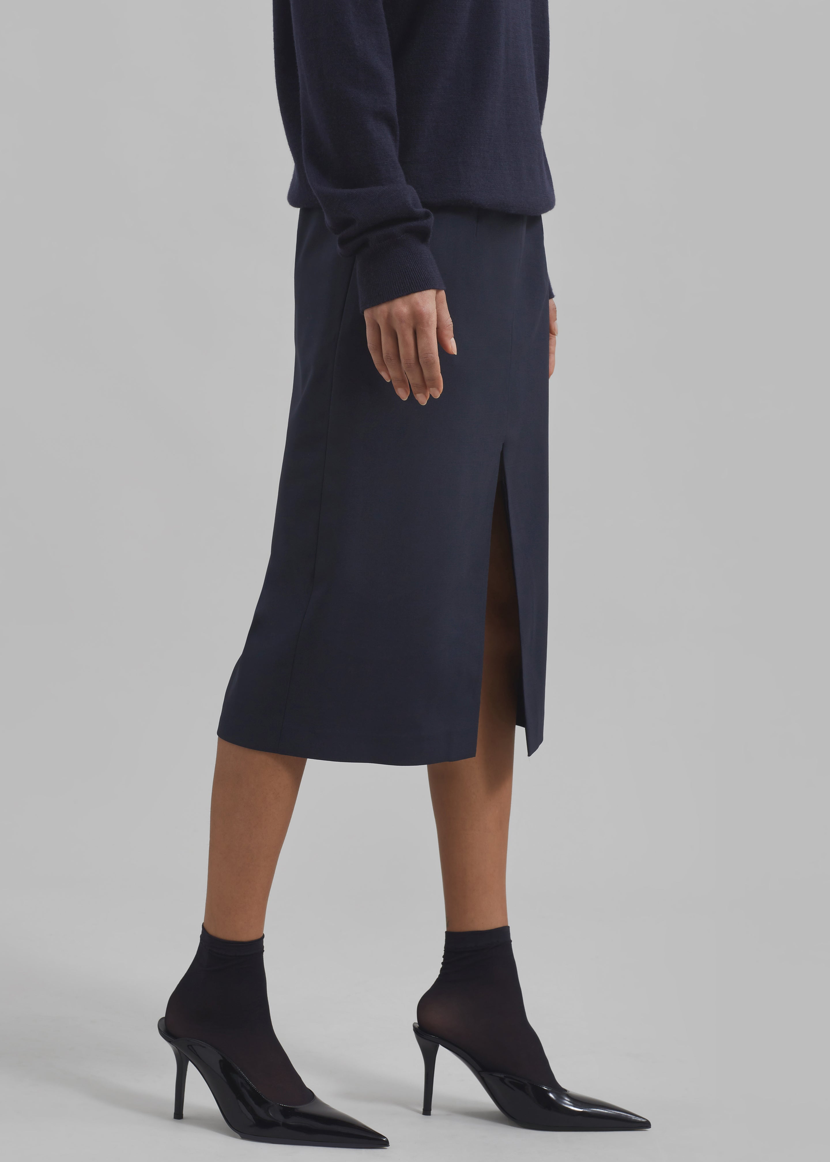 Brooklyn Midi Skirt - Navy - 4