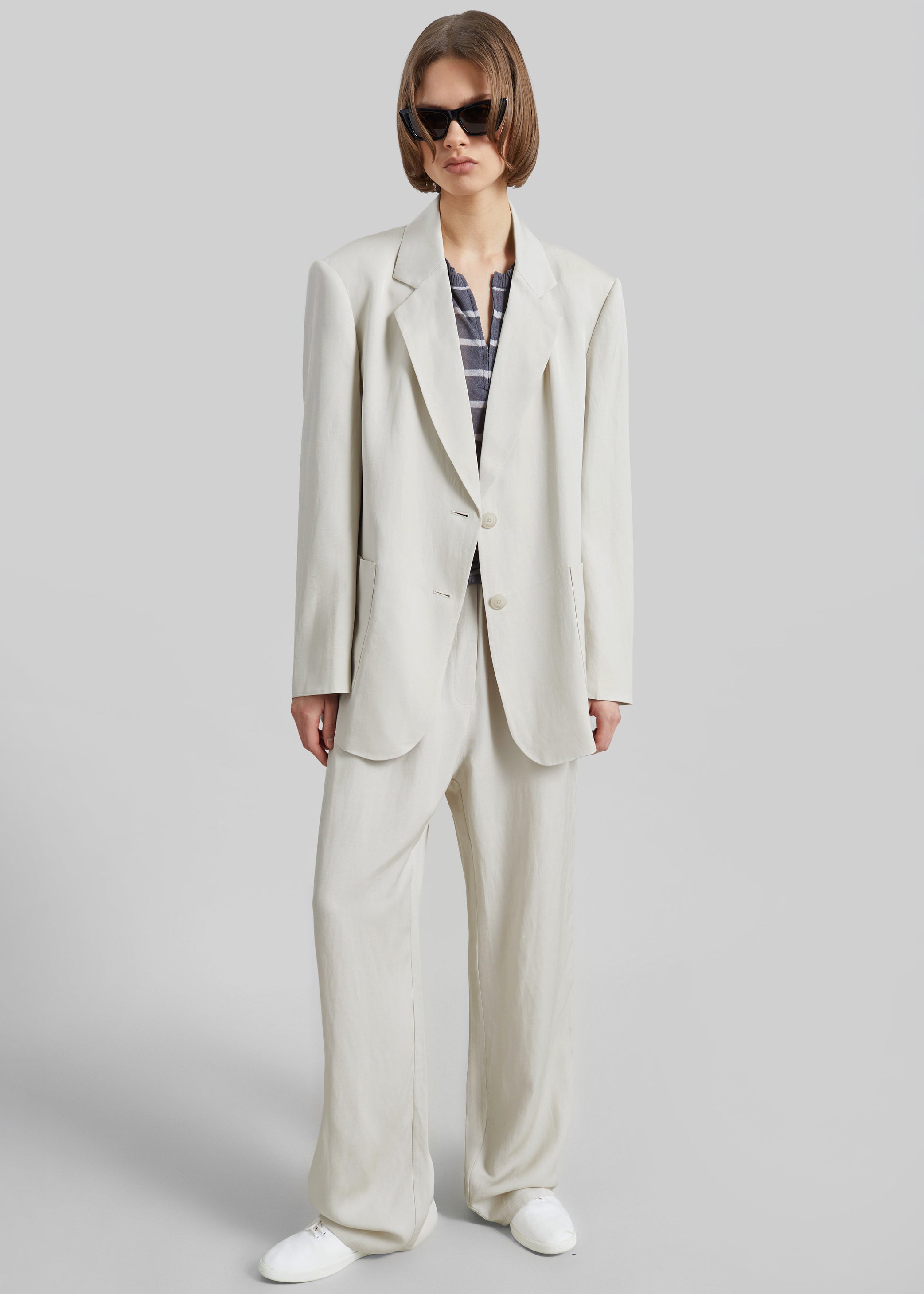 Shop the look image for Bruna Linen Soft Blazer - Light Beige