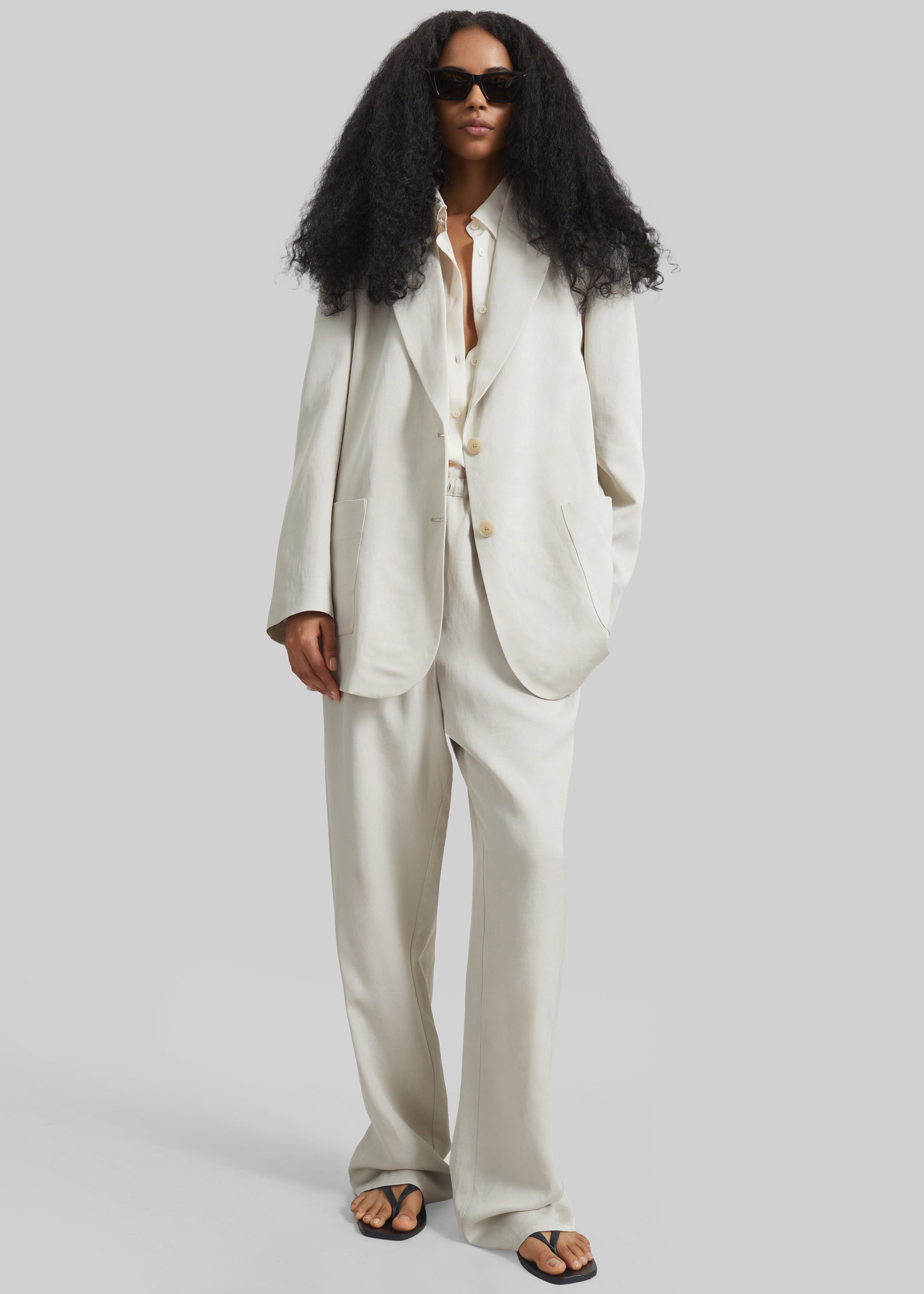 Shop the look image for Bruna Linen Soft Pants - Light Beige
