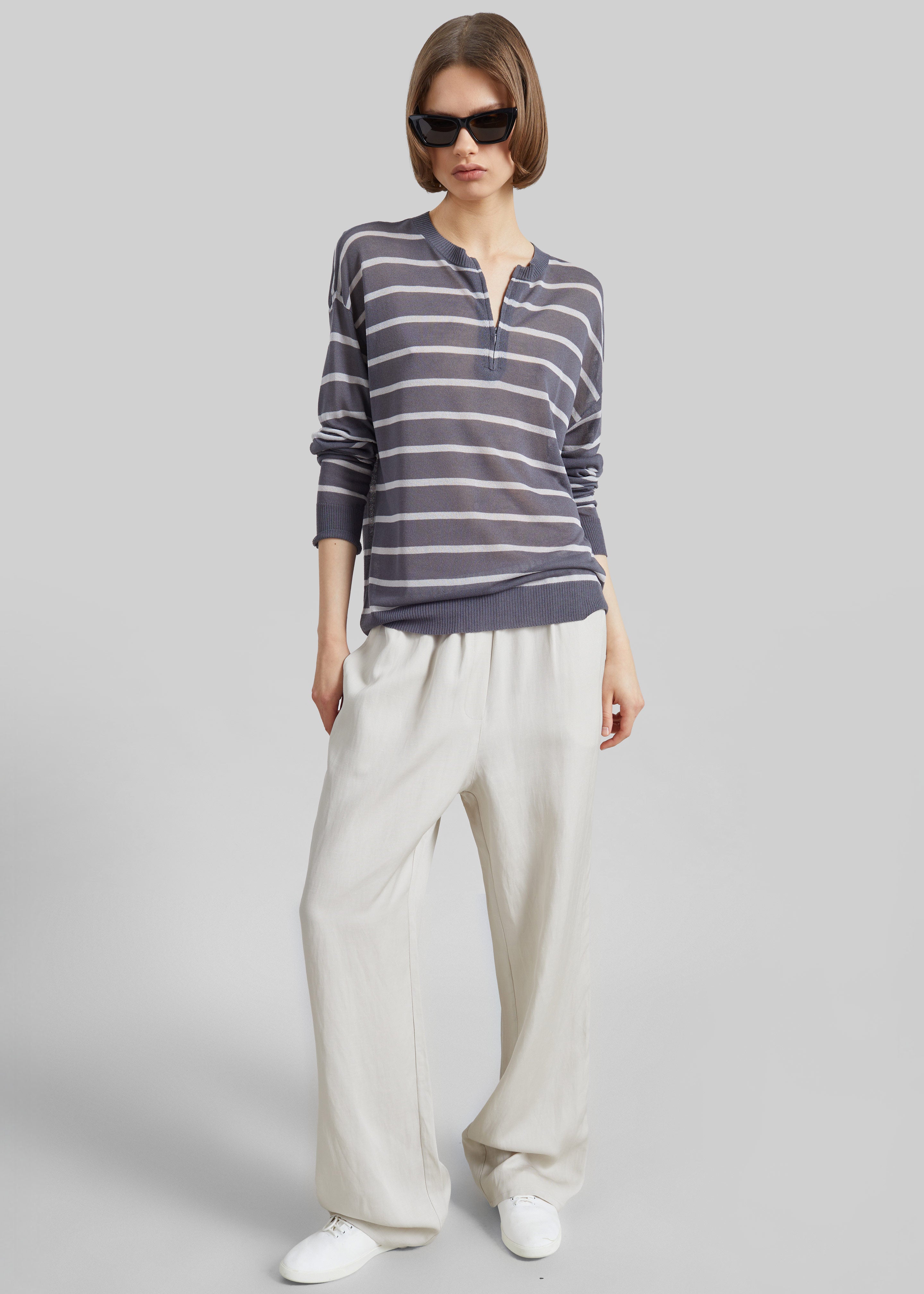 Bruna Linen Soft Pants - Light Beige - 8