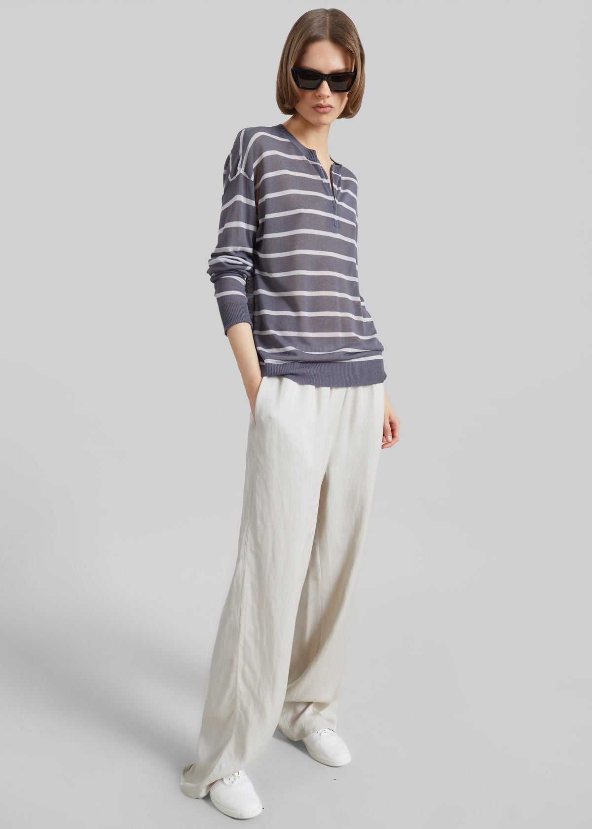 Bruna Linen Soft Pants - Light Beige - 1