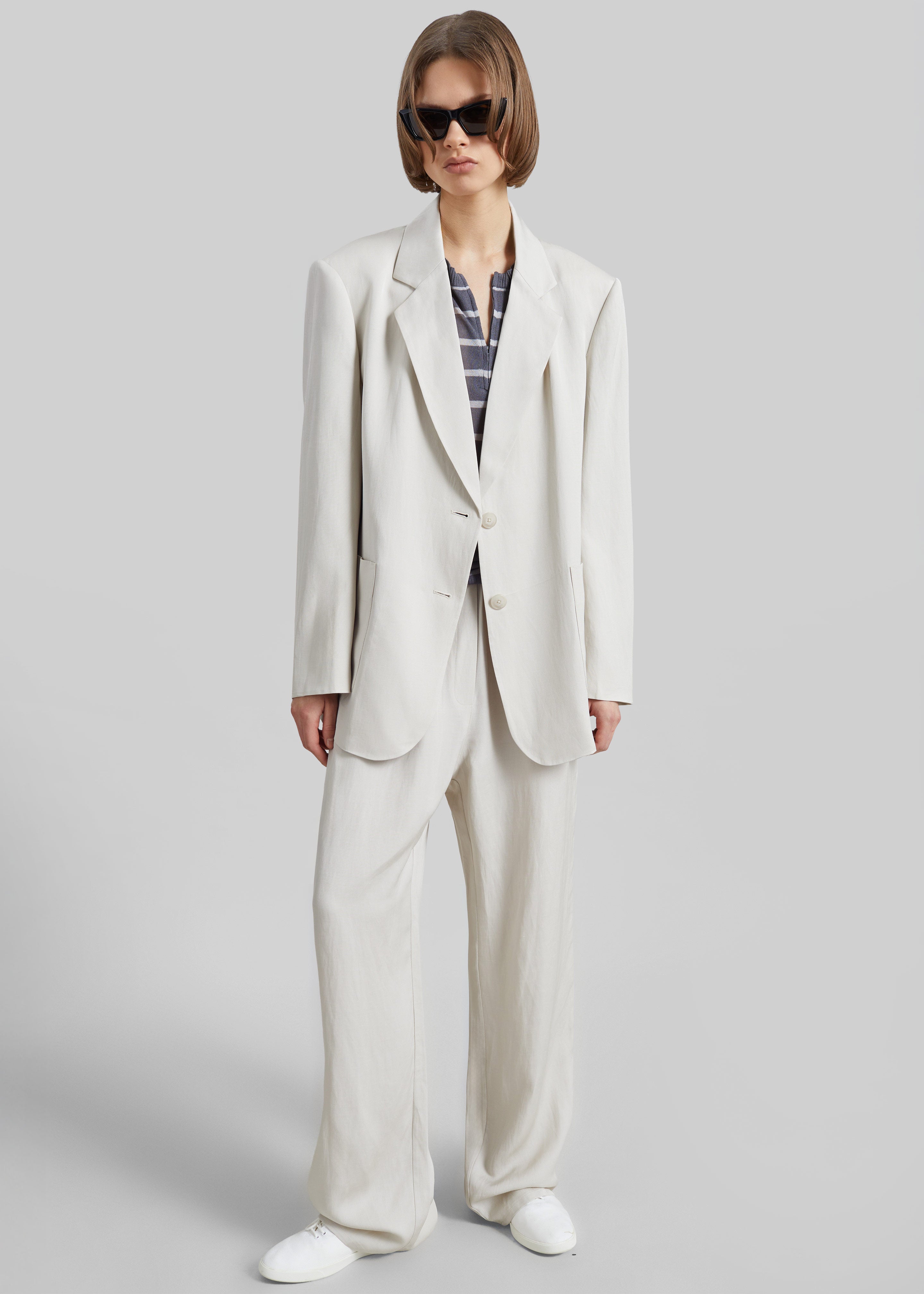 Bruna Linen Soft Pants - Light Beige - 3