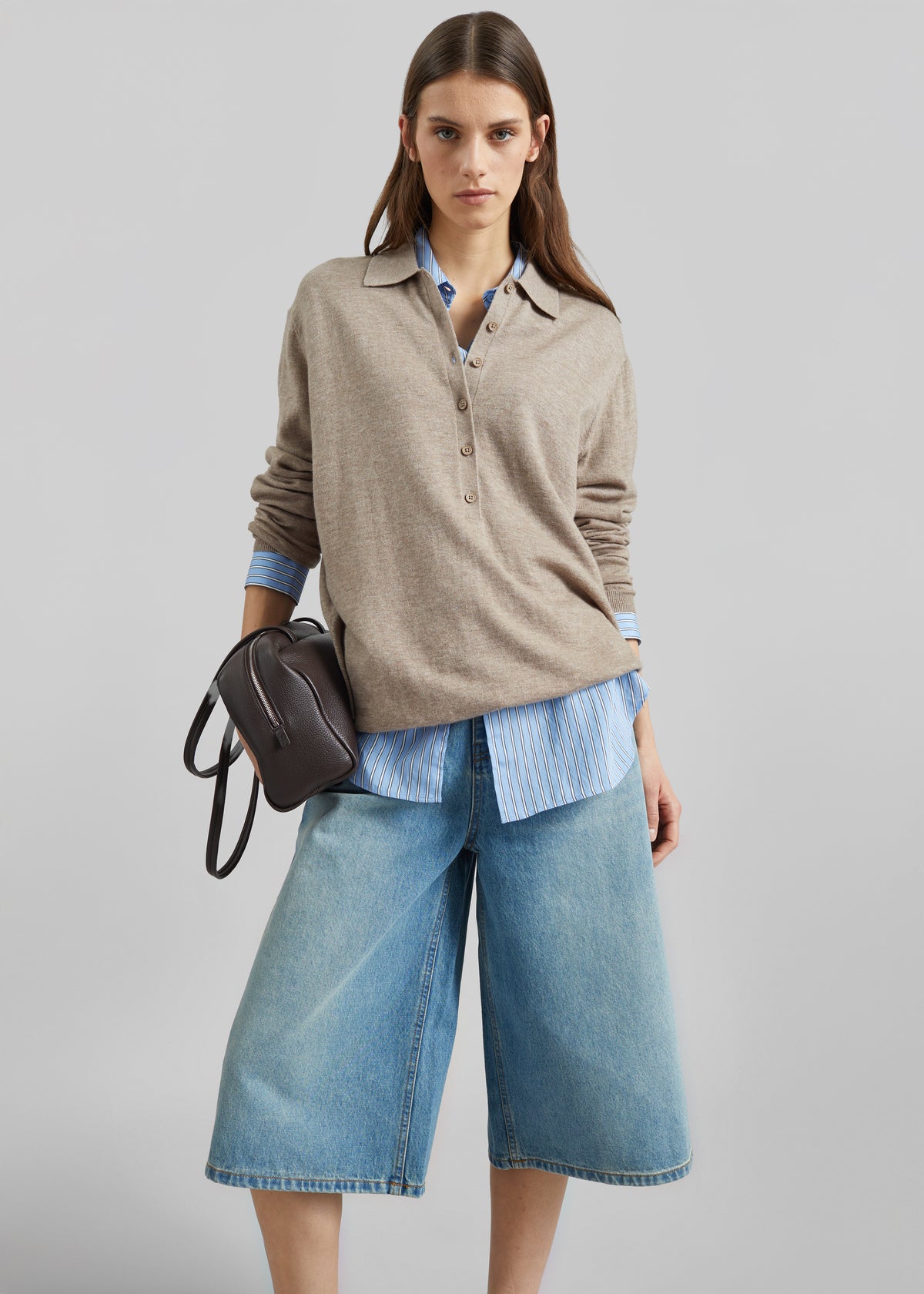 Brunoy Denim Culottes - Light Wash - 7