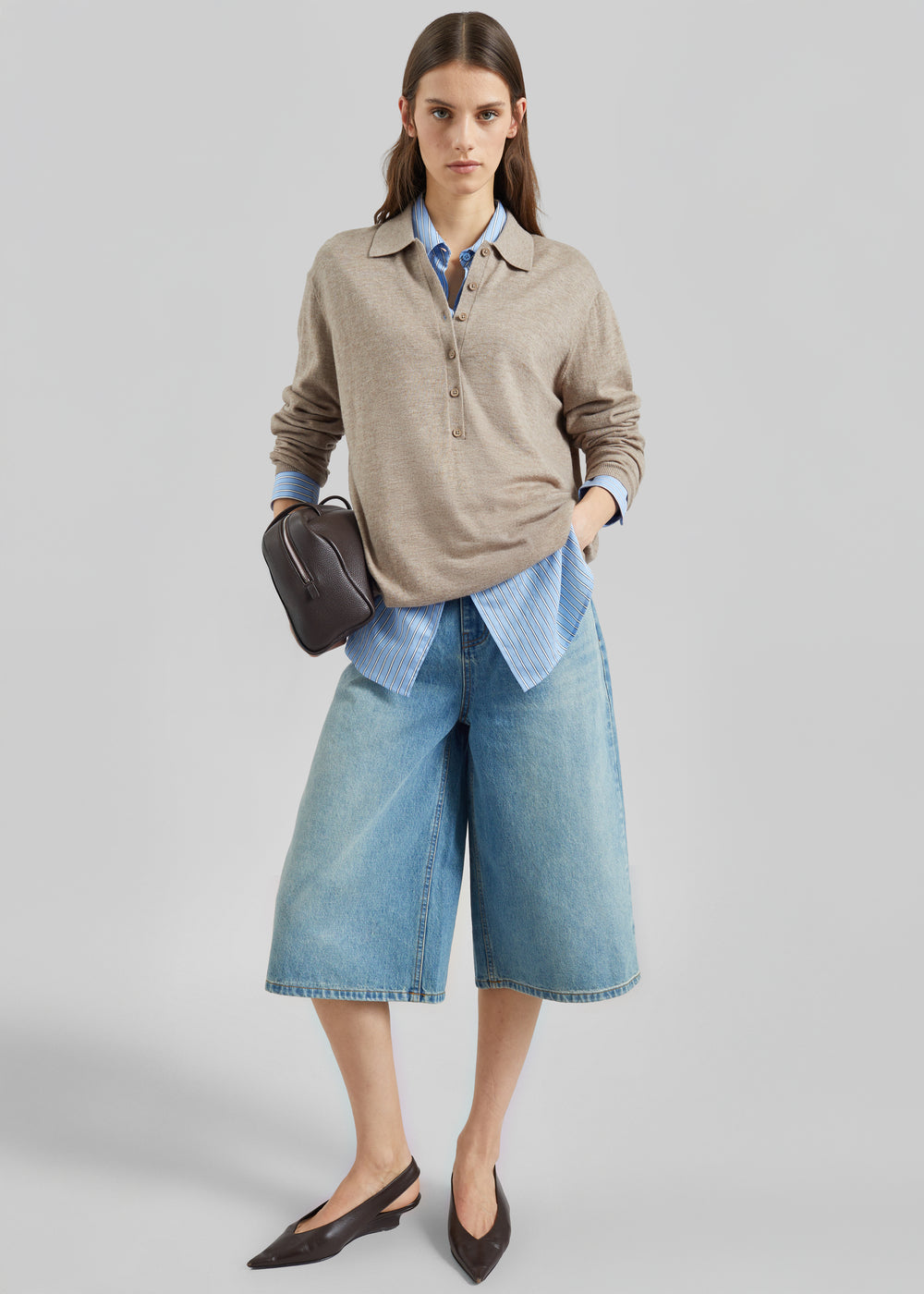 Brunoy Denim Culottes - Light Wash