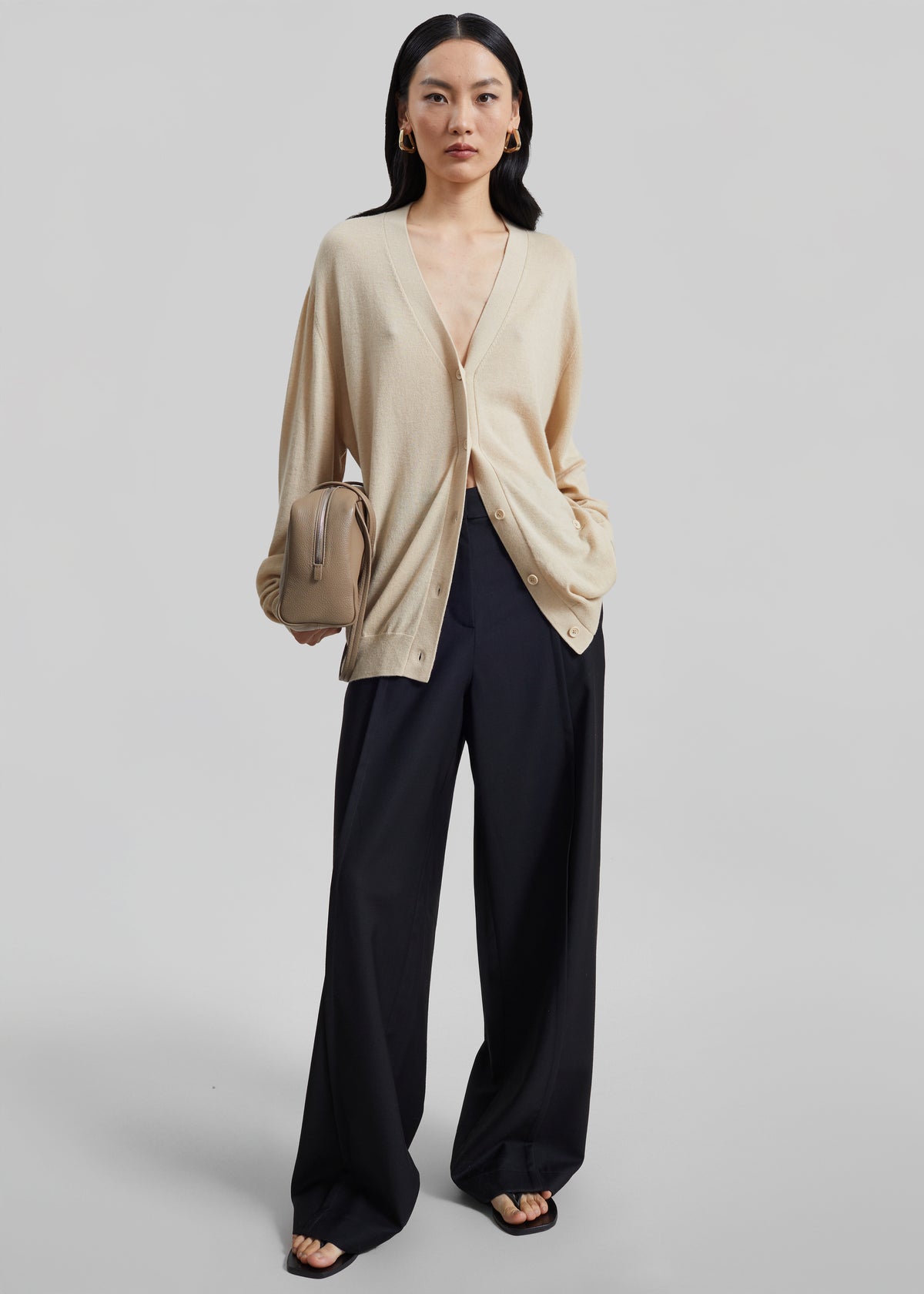 Brya Piped Trousers - Black - 1